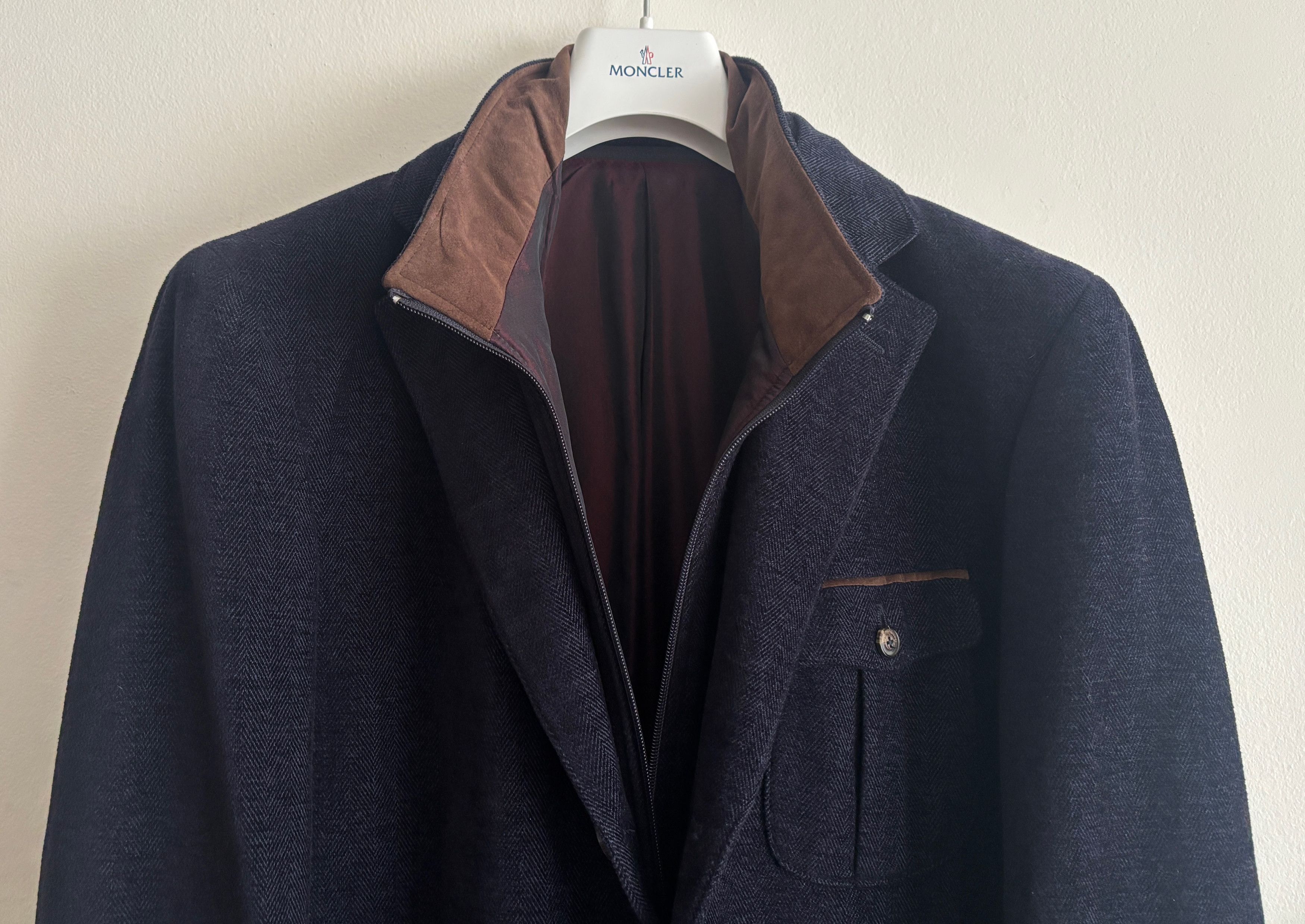 Pal Zileri $1400 Navy Herringbone Wool Hybrid Sport Coat/ Jacket - 44 Size 44R - 4 Thumbnail