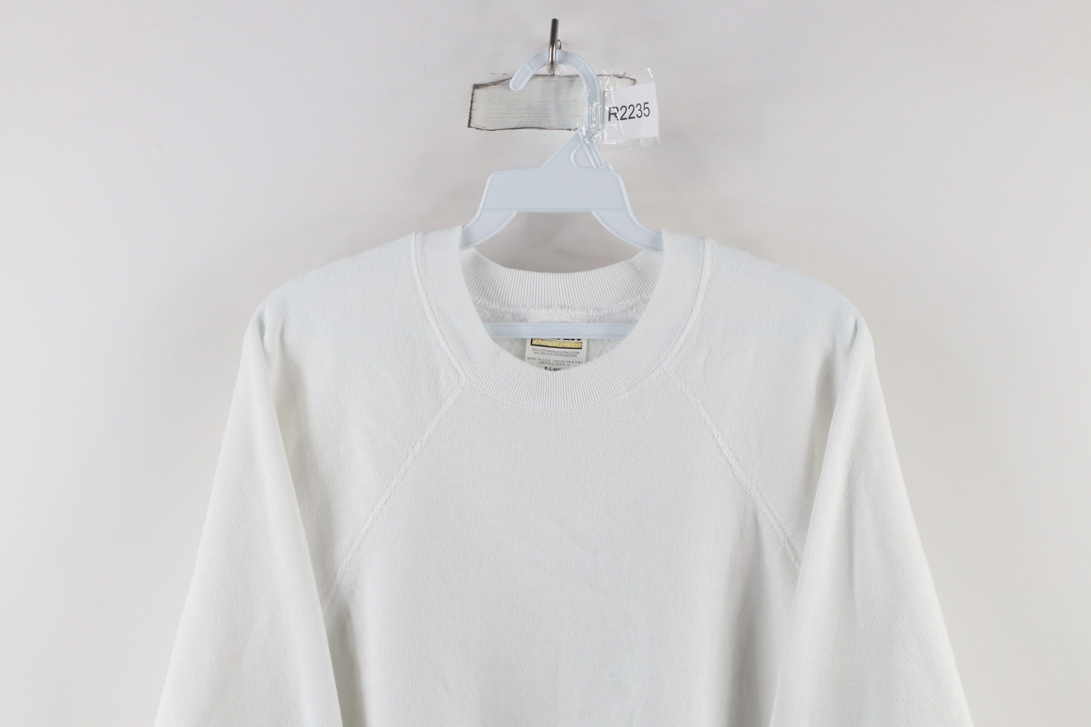 Vintage Vintage 90s Streetwear Crewneck Sweatshirt White USA Size US XL / EU 56 / 4 - 2 Thumbnail