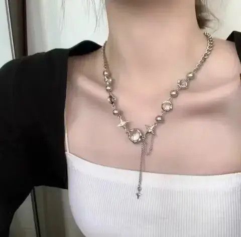 Jewelry Unisex geometric crystal necklace design Korean fashion Size ONE SIZE - 3 Thumbnail