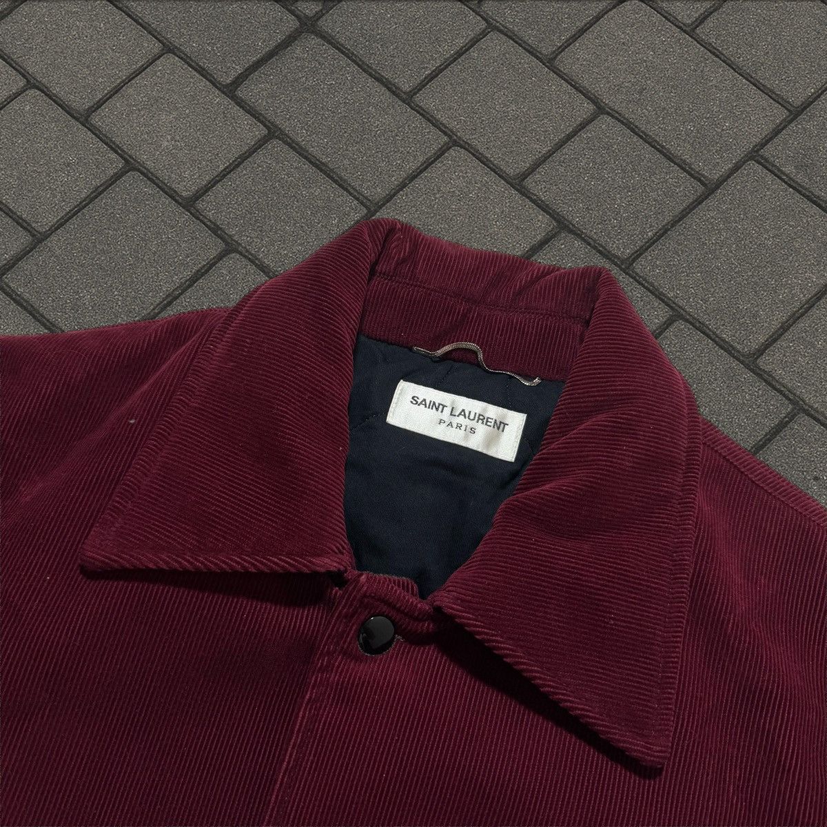 Saint Laurent Paris 2017 Saint Laurent Red Corduroy Collared Jacket Size US M / EU 48-50 / 2 - 2 Thumbnail