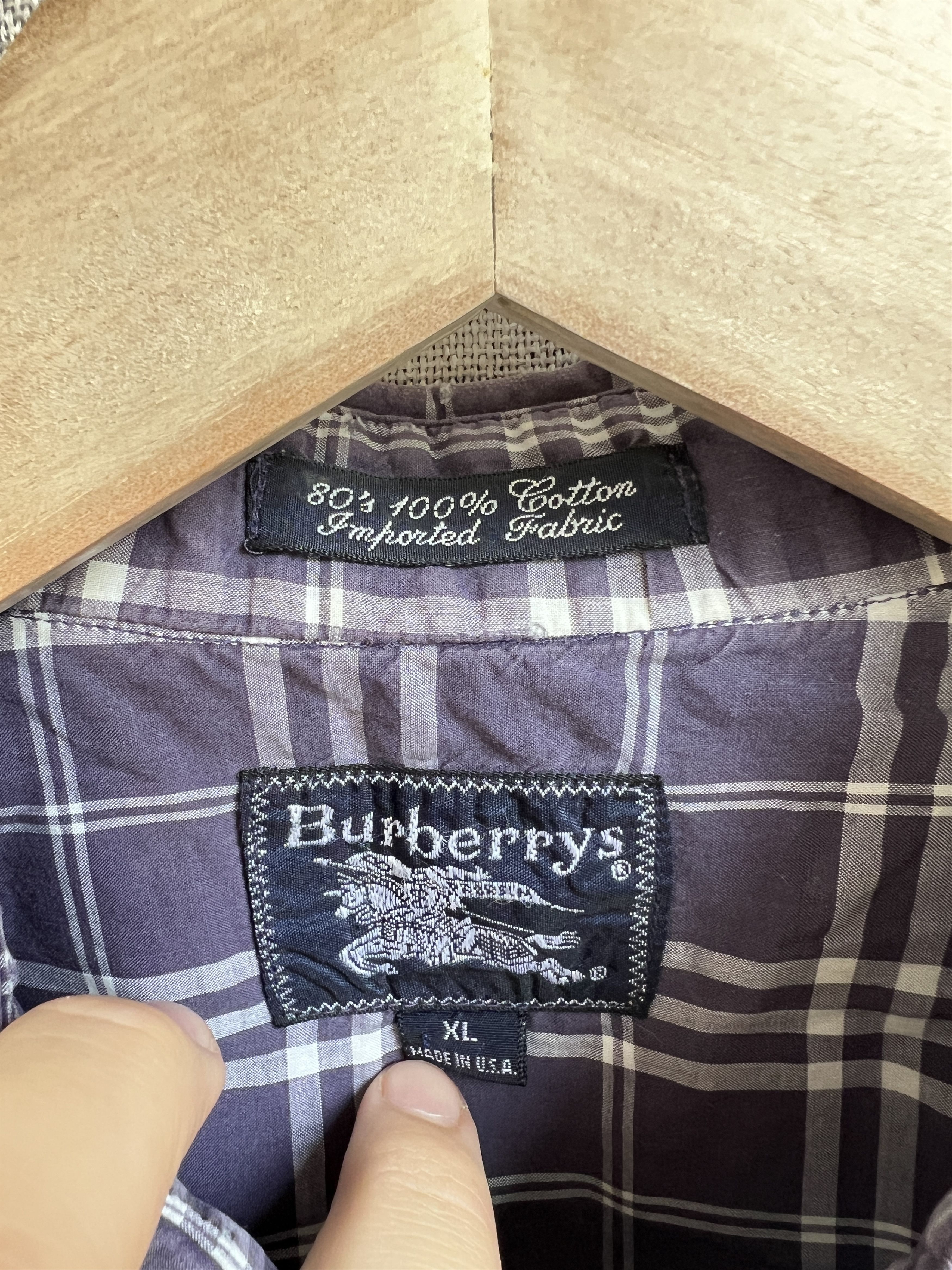 Burberry Vintage 80-90s Burberrys Made in USA Blue Nova Check Size US XL / EU 56 / 4 - 6 Thumbnail