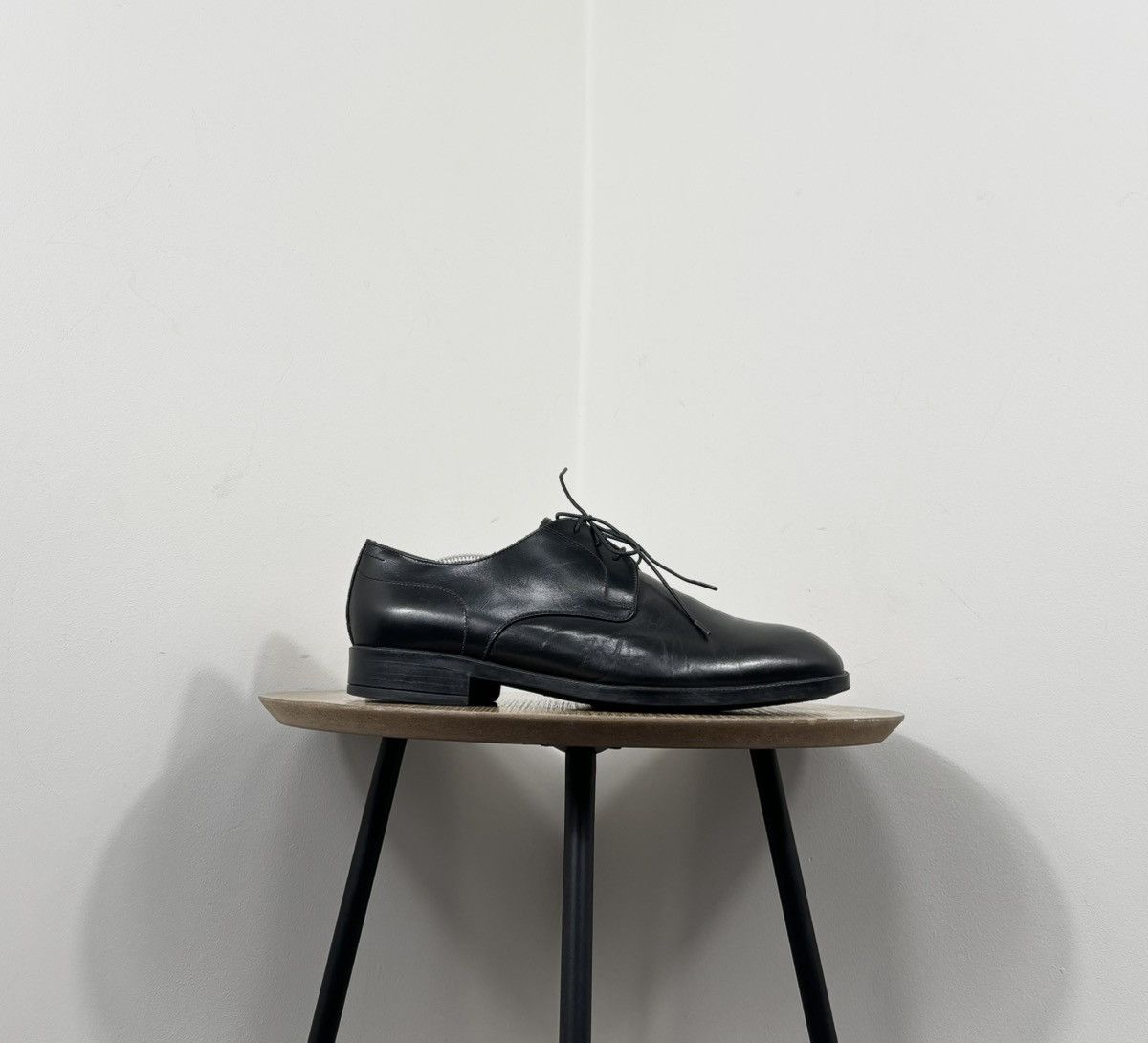 Doucal's Doucal’s Men’s Italian Handmade Black Leather Derby Shoes Size US 7.5 / EU 40-41 - 2 Thumbnail
