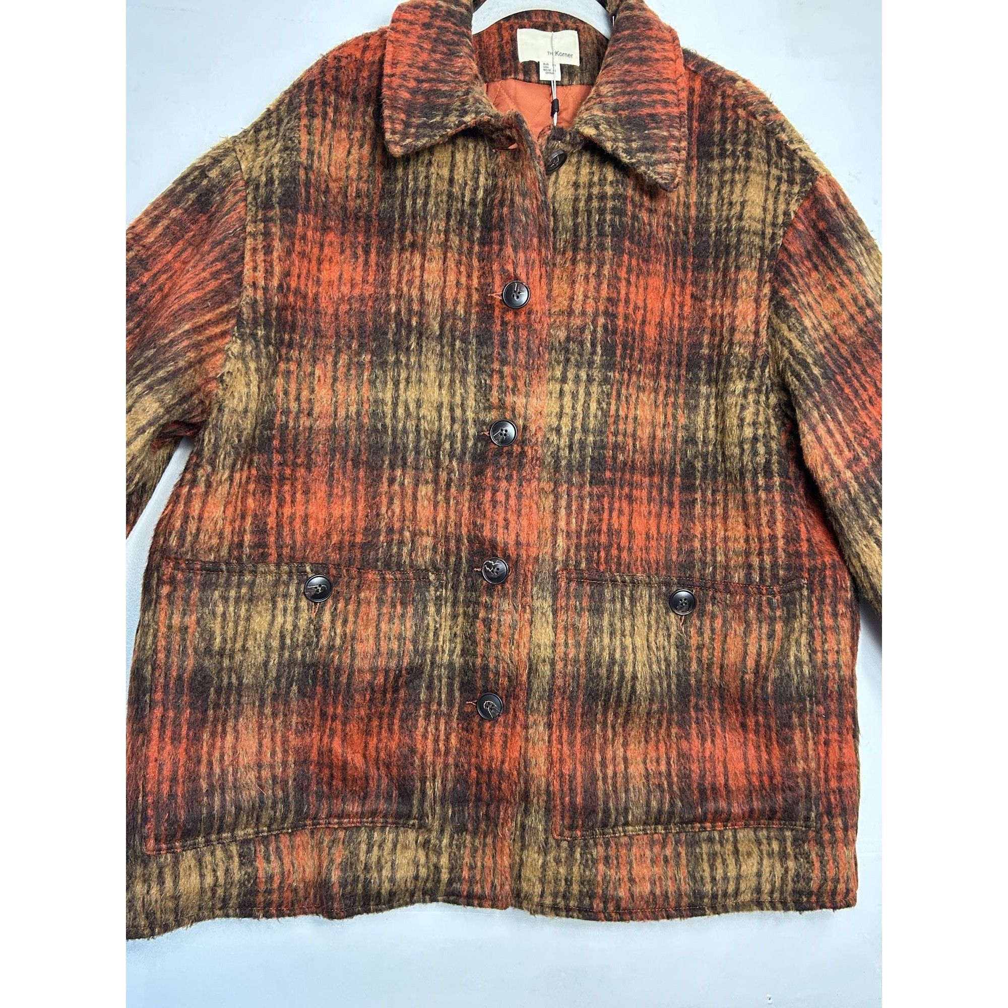 Other The Korner Women's Multicolor Plaid Fuzzy Shacket Coat - Sz Size M / US 6-8 / IT 42-44 - 3 Thumbnail