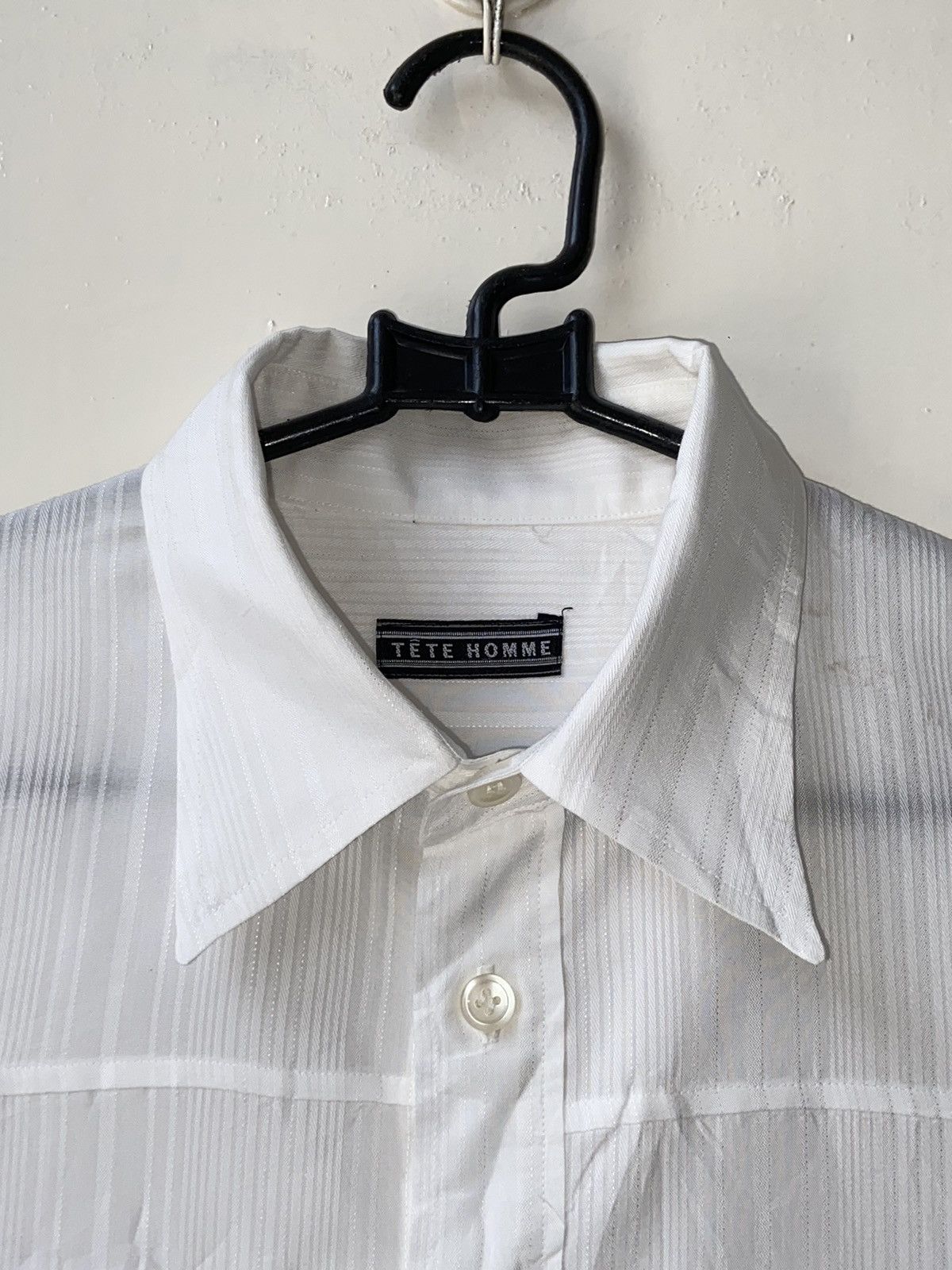 Issey Miyake × Japanese Brand × Tete Homme TETE HOMME White Striped Shirt Size US XS / EU 42 / 0 - 13 Thumbnail