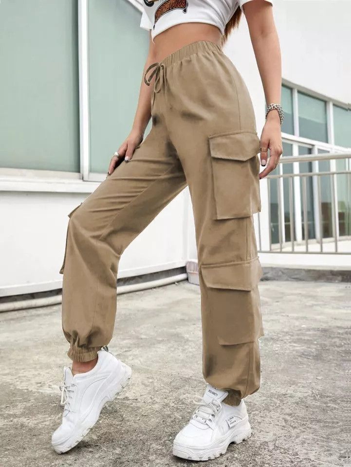 The Unbranded Brand Multi-Pocket Trousers High Waist Joggers Size 26" / US 2 / IT 38 - 1 Thumbnail