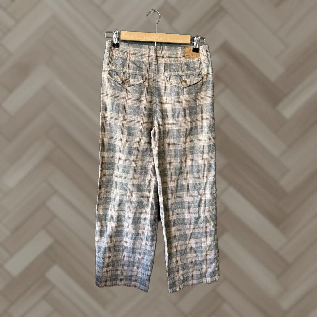 American Eagle Outfitters VINTAGE American Eagle Outfitters Womens Brown Plaid Super High Rise Baggy Wide-Leg Pants Size 0 Size 25" / US 0 / IT 36 - 1 Thumbnail
