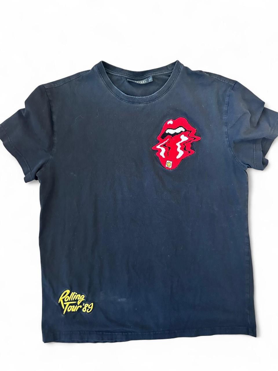Other Survival Worn In Rolling Stones “Rolling Tour ’89” Black Tee Size S / US 4 / IT 40 - 2 Thumbnail