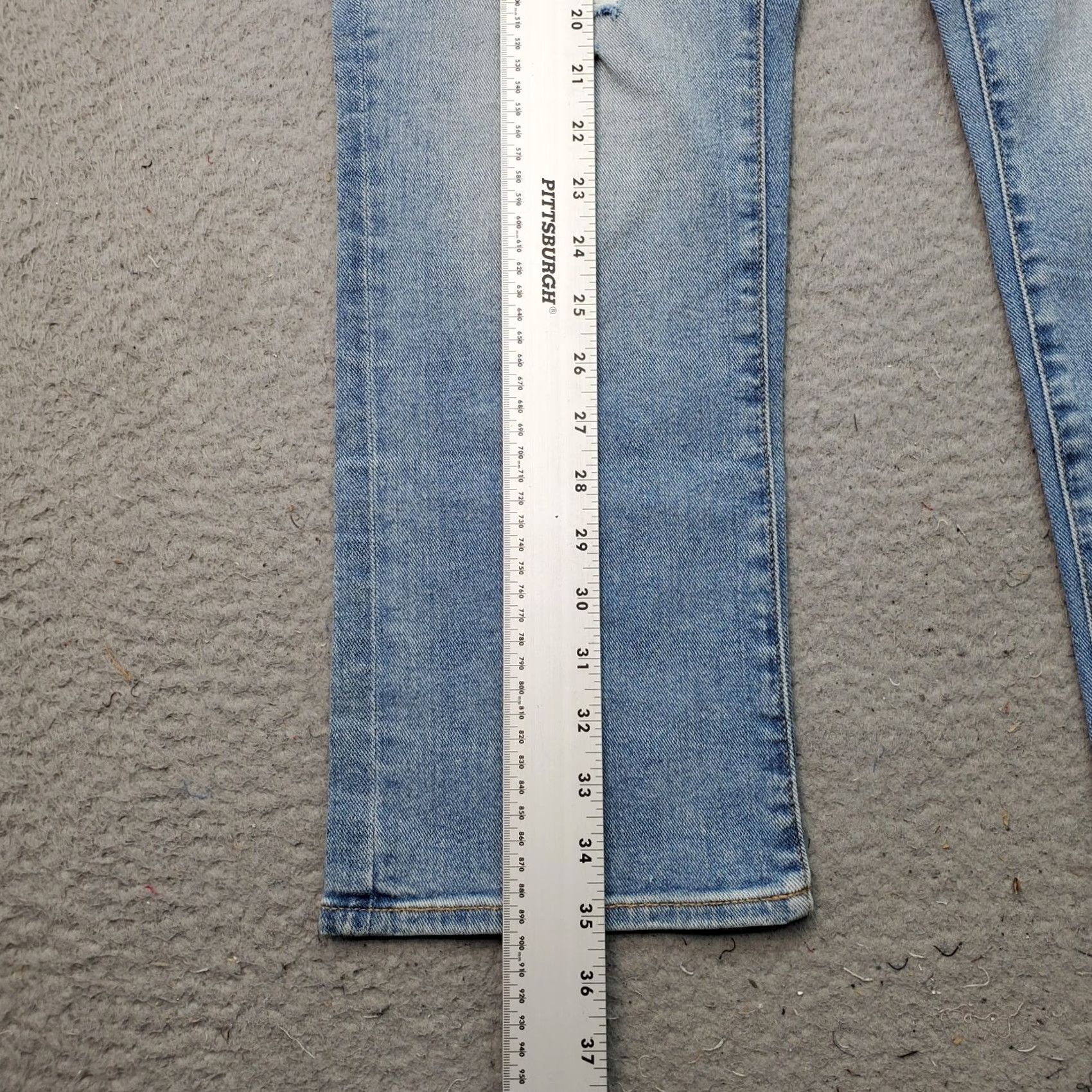 Vintage Seven7 Straight Jeans Womens 10 Blue Denim Stretch Light Wash High Rise Outdoor Jeans Size 32" / US 10 / IT 46 - 3 Thumbnail
