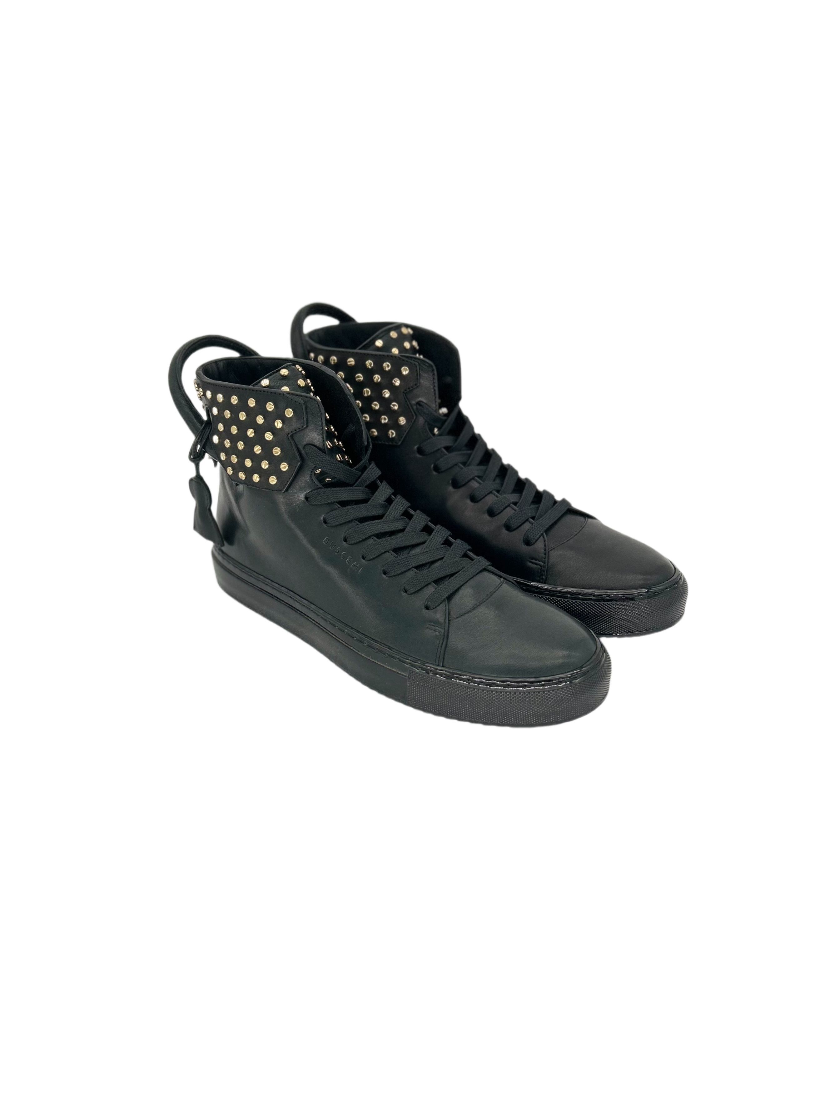 Buscemi Black 125mm High Top Trainers with Screws Size US 11 / EU 44 - 1 Thumbnail