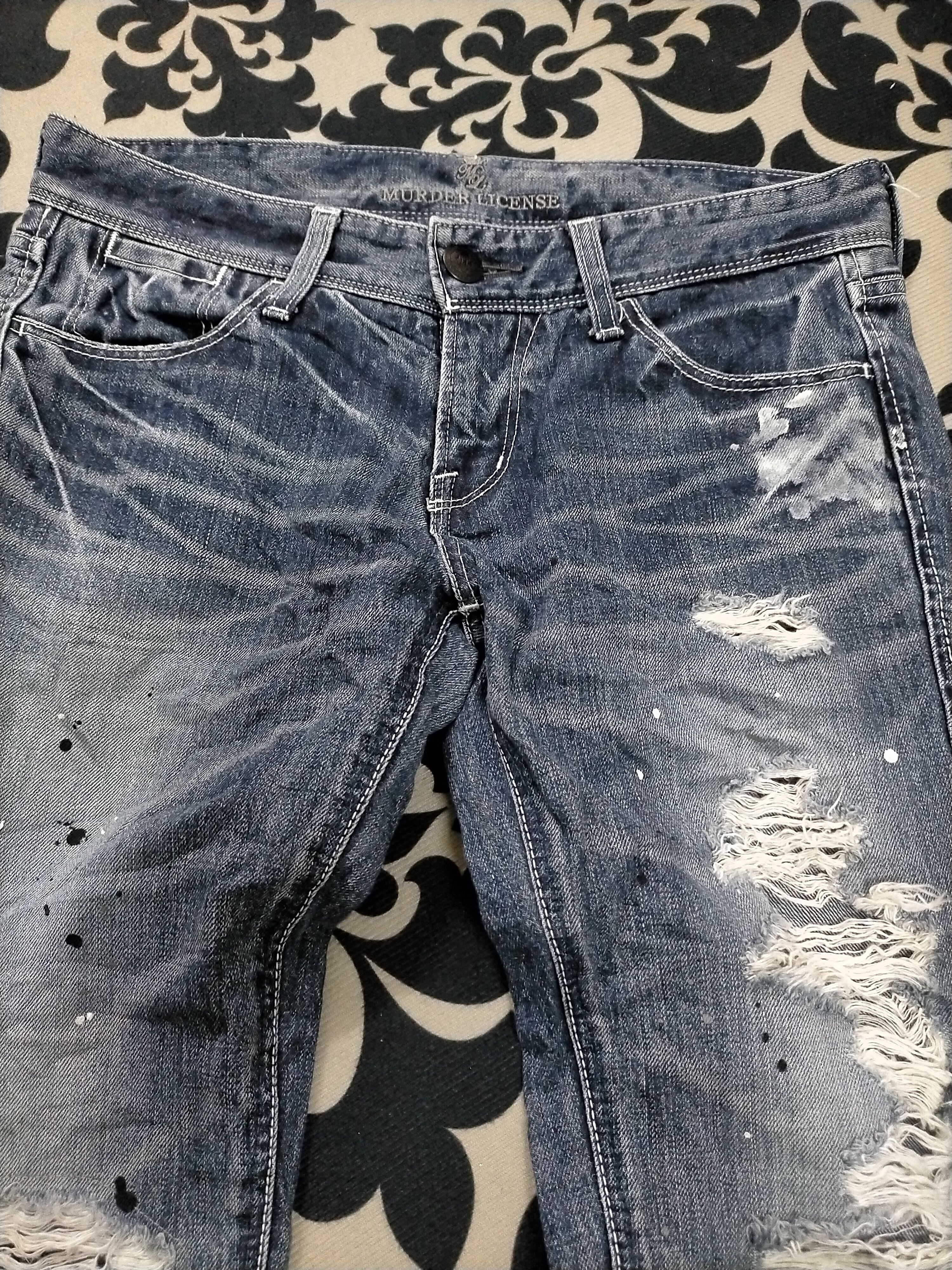 Murder License 🔥Insane Murder License Distressed Ripped Jeans Size US 29 - 4 Thumbnail