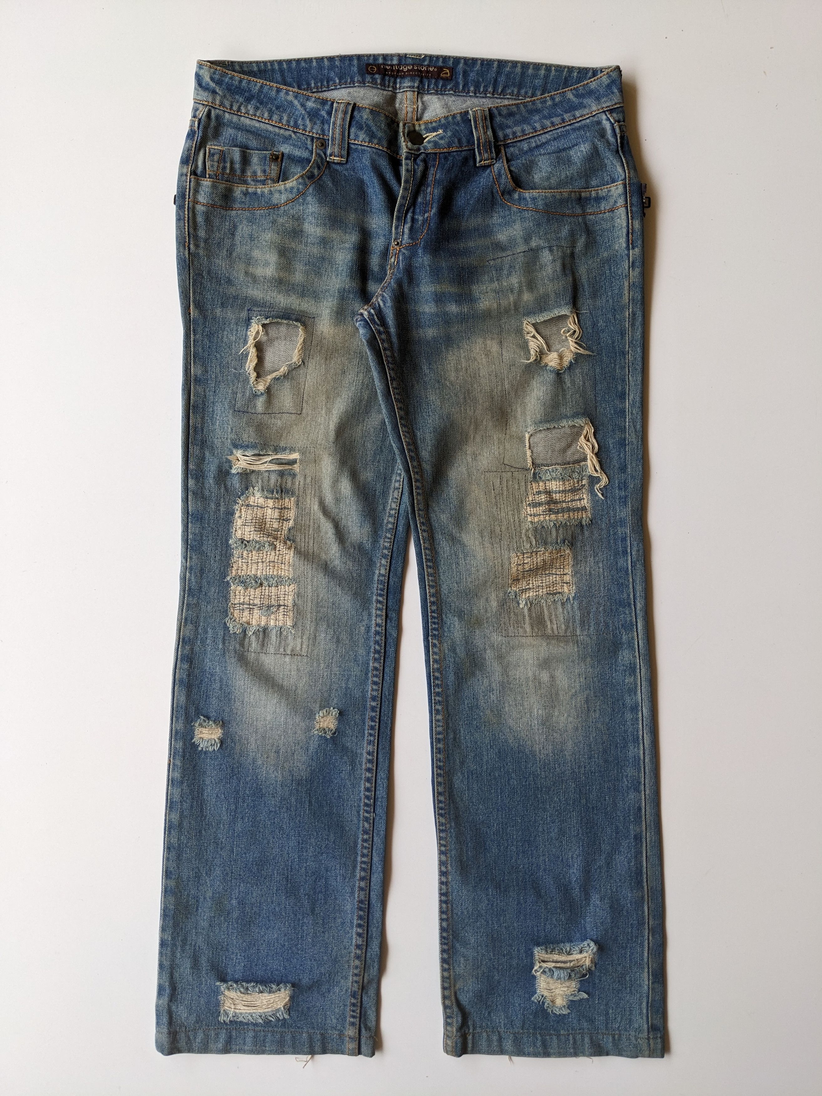GOSTAR DE FUGA × If Six Was Nine × Japanese Brand Heritage Stone ripped faded jeans Size US 35 - 1 Thumbnail