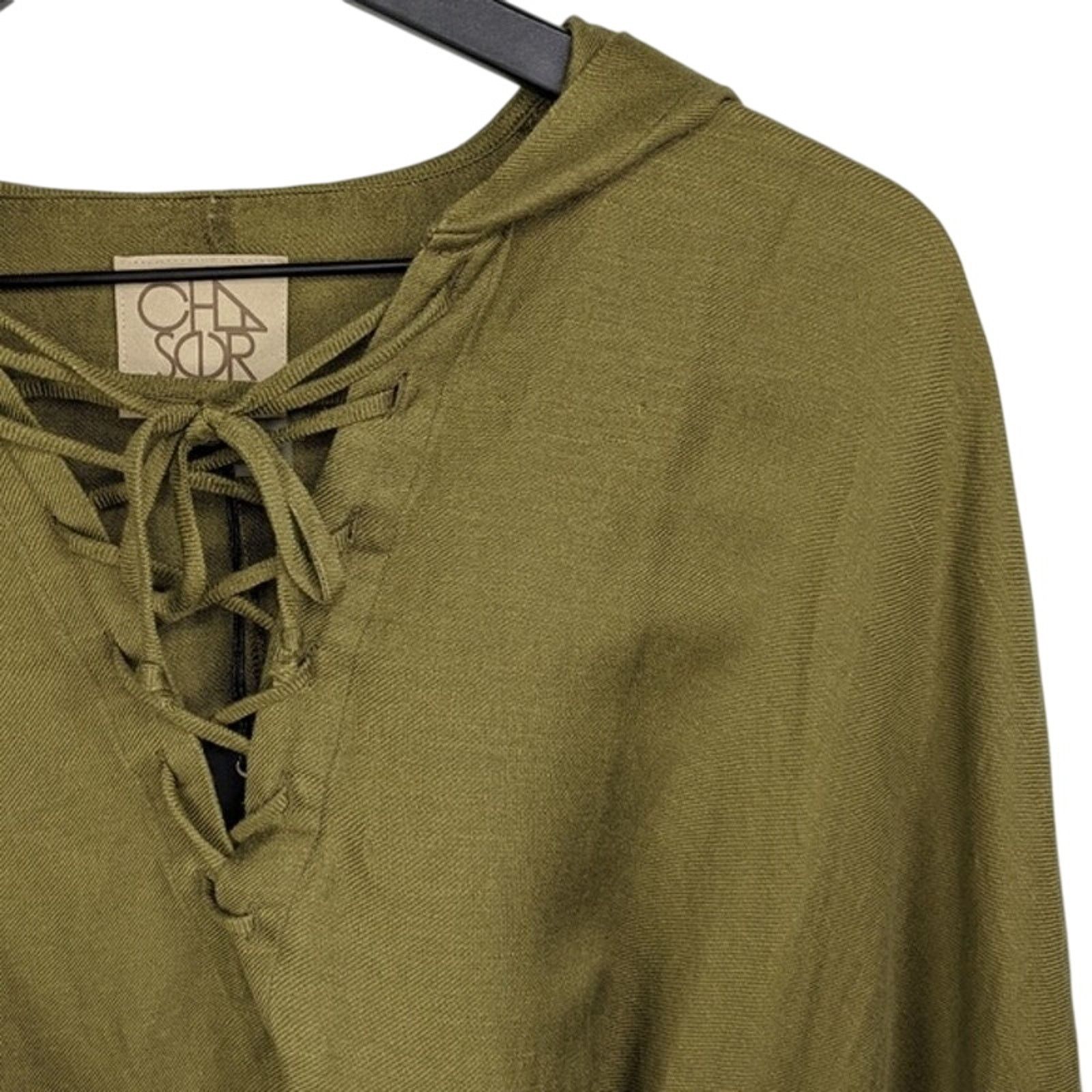 Other CHASER Fleetwood Mac Linen Lace Up Dolman Hooded Tunic Size S / US 4 / IT 40 - 5 Thumbnail