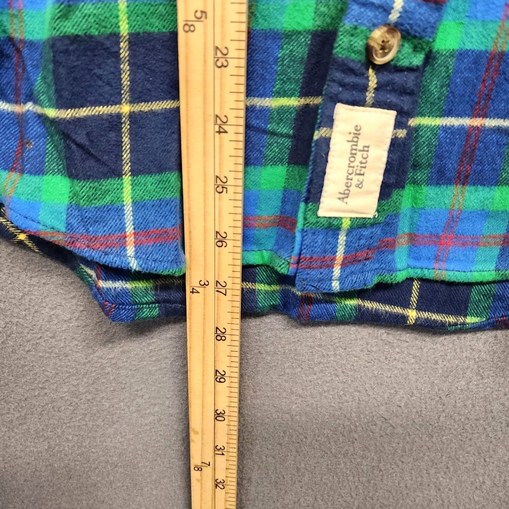 Abercrombie & Fitch Abercrombie & Fitch Shirt Mens Small Blue Plaid Flannel Long Sleeve Button Up Size US S / EU 44-46 / 1 - 5 Thumbnail