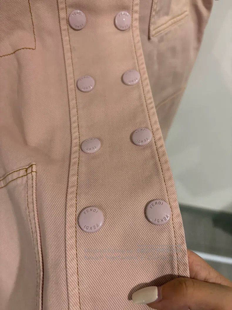 Fendi Fendi Light Pink Denim Short Sleeve Jacket Size XS / US 0-2 / IT 36-38 - 3 Thumbnail