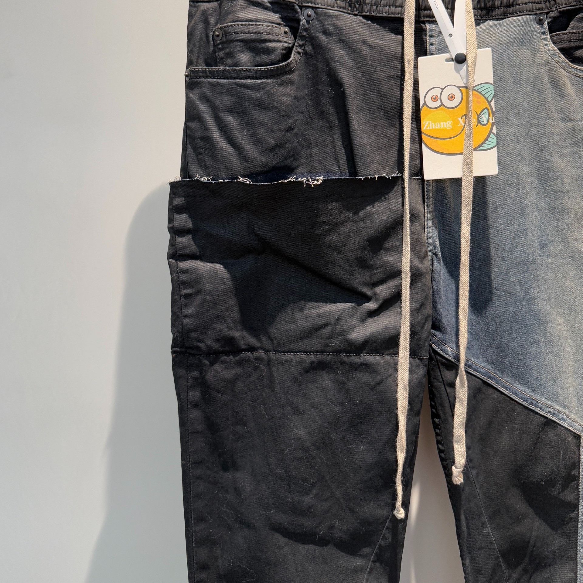 Rick Owens rick owens size xl Wax-brushed denim stitching jeans 2501-N Size US 34 / EU 50 - 3 Thumbnail
