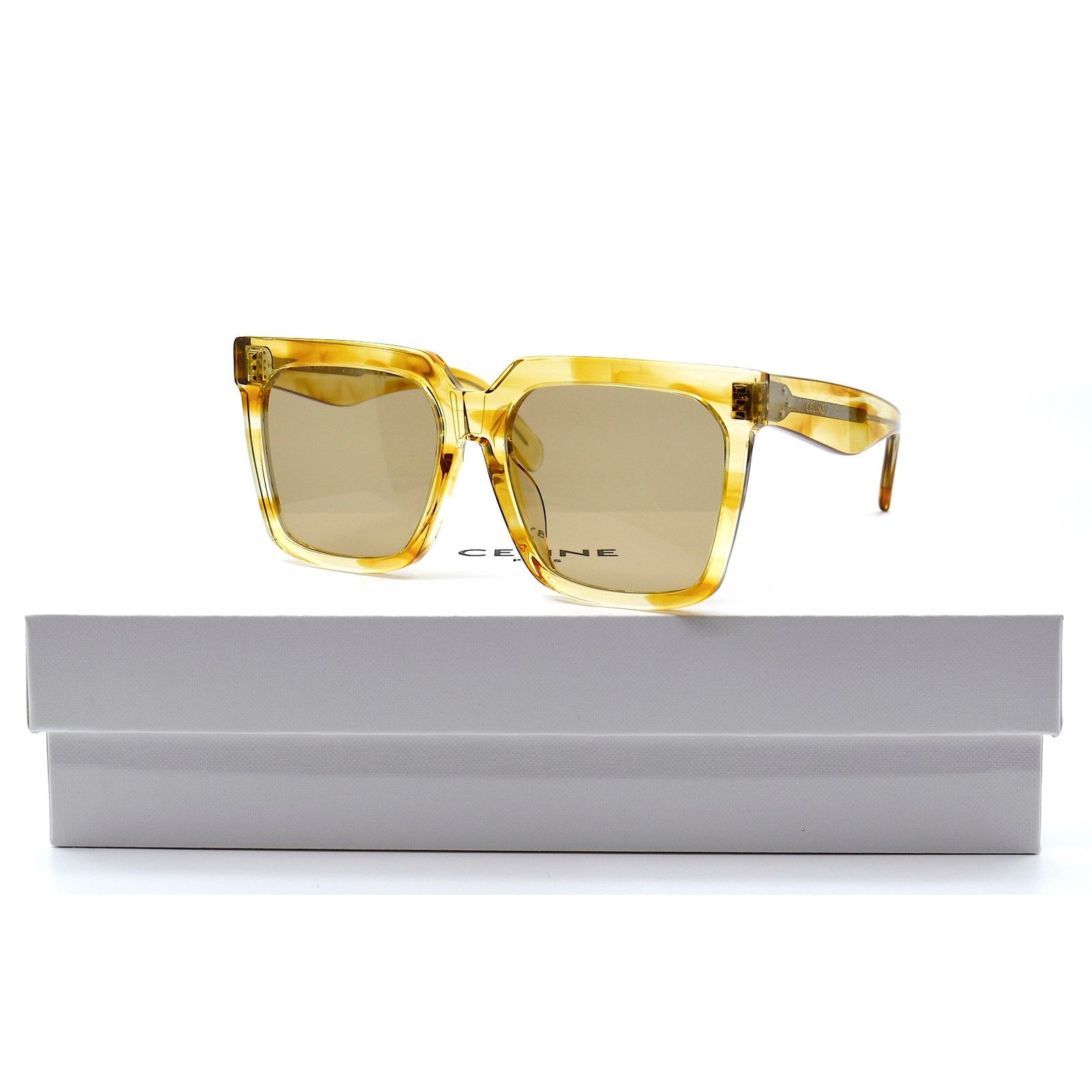 Celine CELINE PARIS CL4055FN 55E STRIPED HONEY HAVANA SUNGLASSES Size ONE SIZE - 10 Thumbnail
