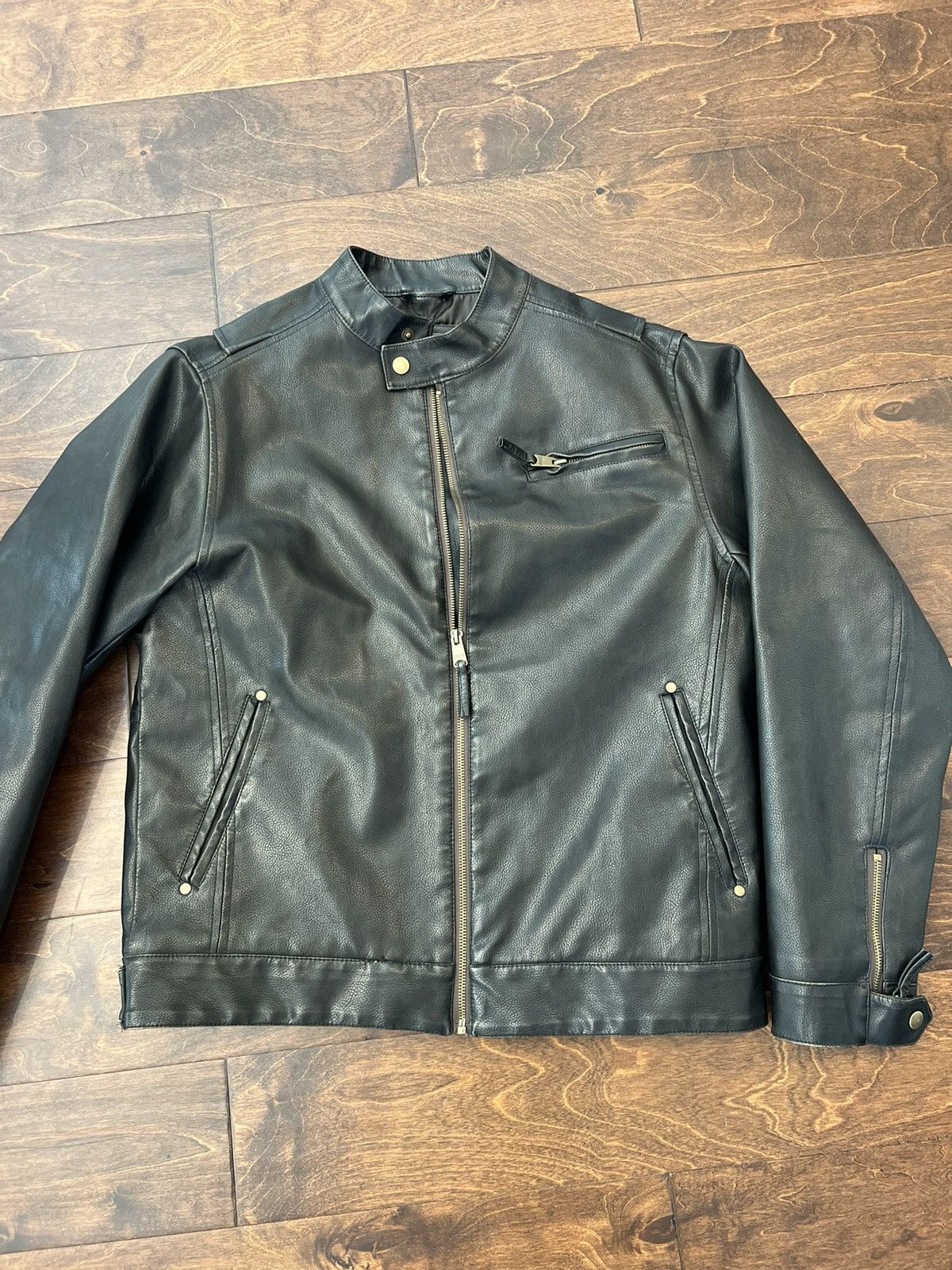 image of Sunfaded Vintage Real Leather Jacket in Brown, Men's (Size Small)