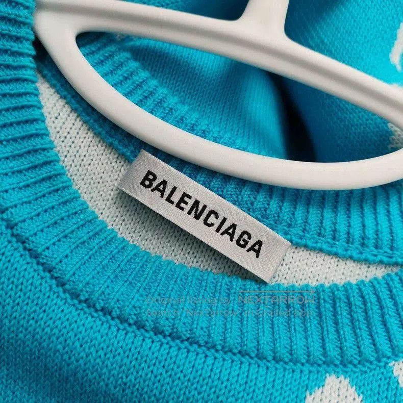 Balenciaga Balenciaga Logo Sweater XS Light Blue. Size US XS / EU 42 / 0 - 3 Thumbnail