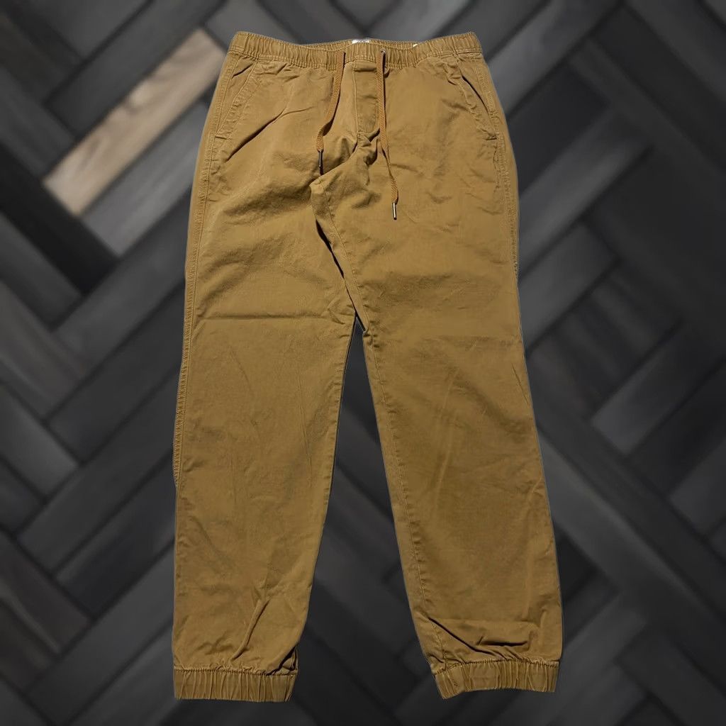 Gap Gap Essential Jogger Mens Medium Khaki Brown Elastic Waist Cotton Stretch Pants Size US 31 - 1 Thumbnail
