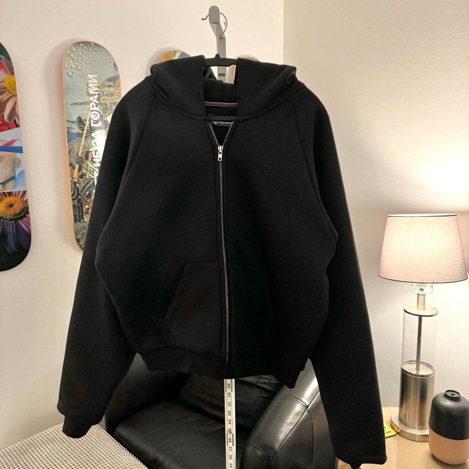 jOONIVERSE LAB JOONIVERSE Lab Raglan Zip Up Double Layered Hoodie Black ...