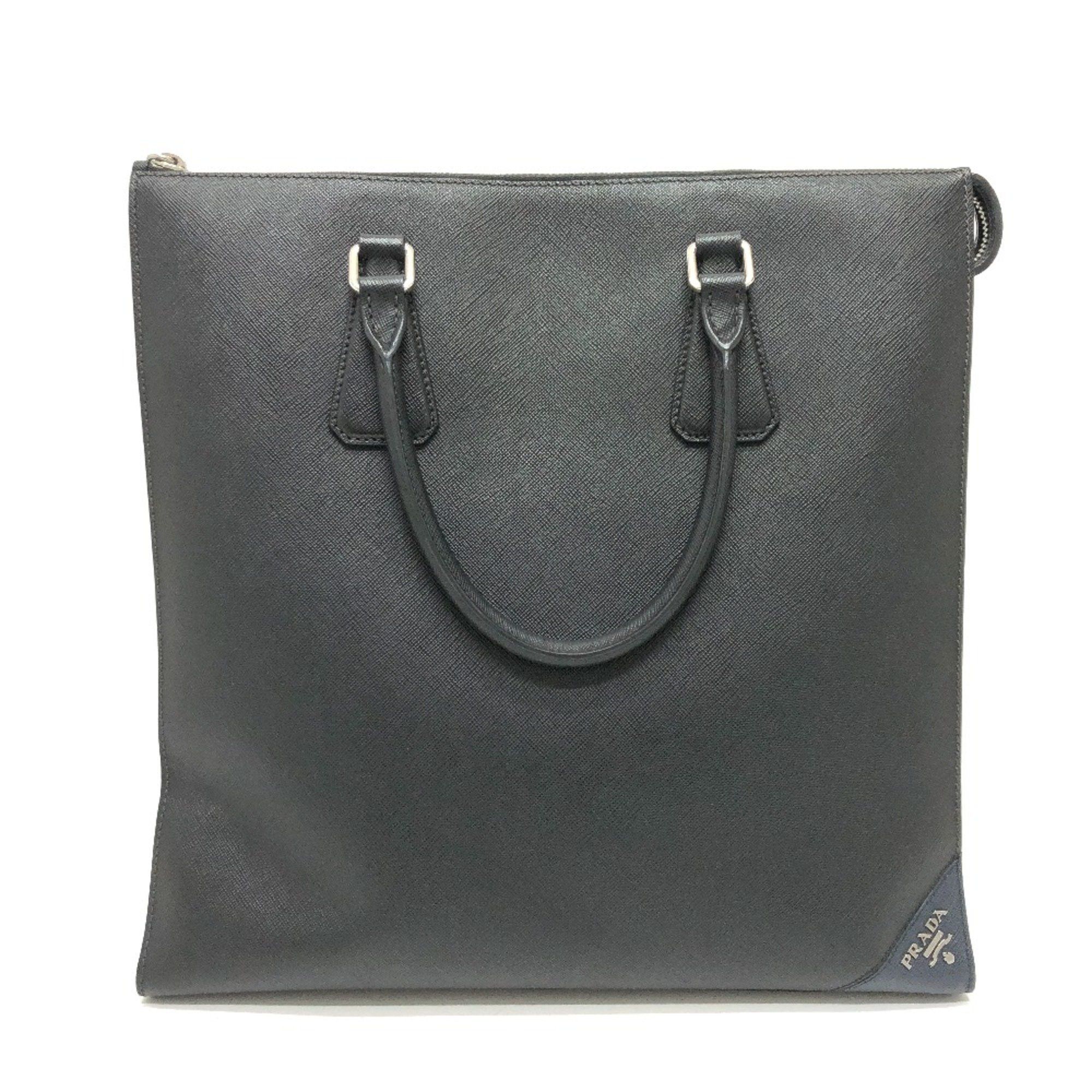 Prada PRADA 2VG079 logo bag handbag Tote Bag Black SilverHardware Size ONE SIZE - 1 Thumbnail