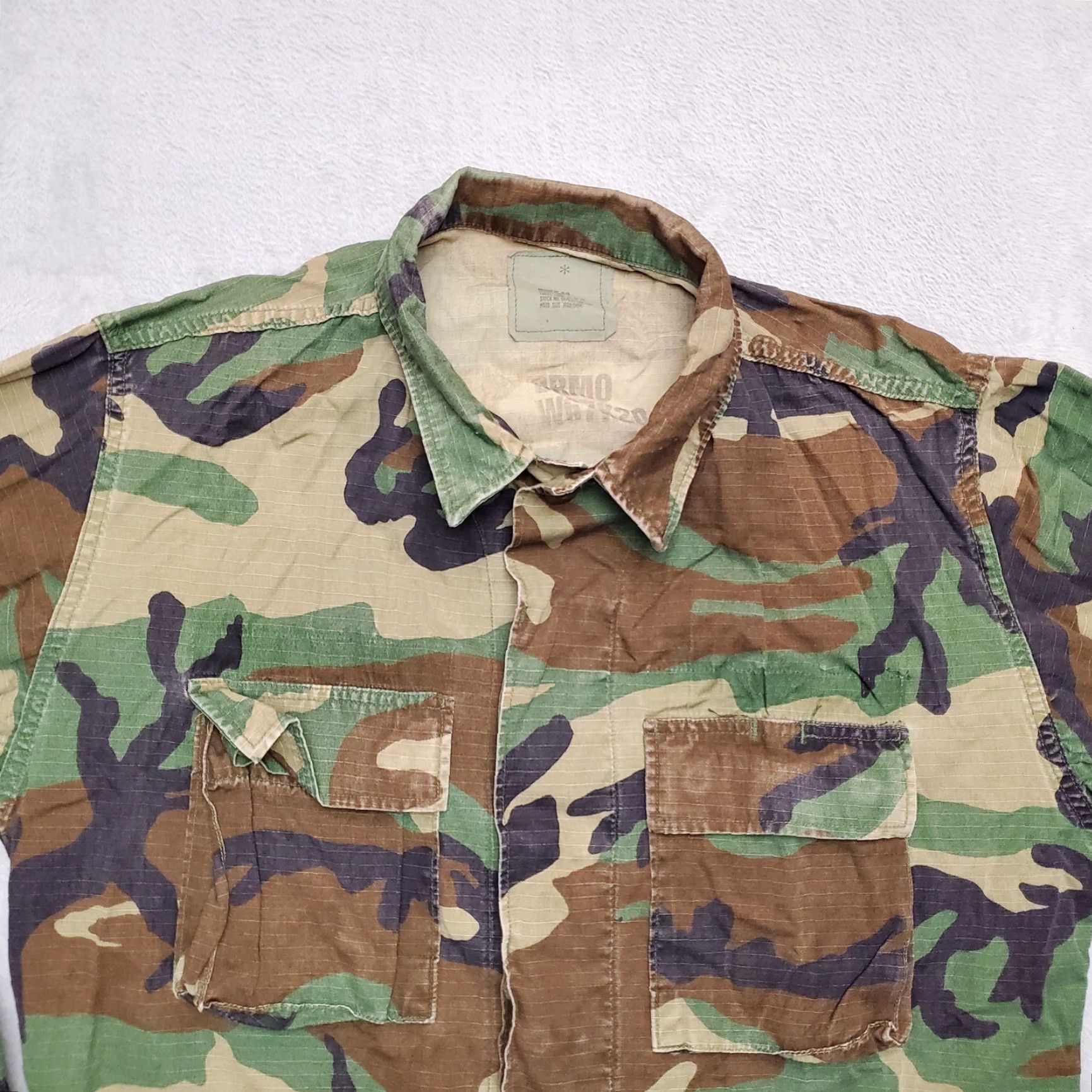 Vintage VTG Woodland Camo Shirt Men Medium Regular Camouflage Ripstop Long Sleeve Jacket Size US M / EU 48-50 / 2 - 2 Thumbnail