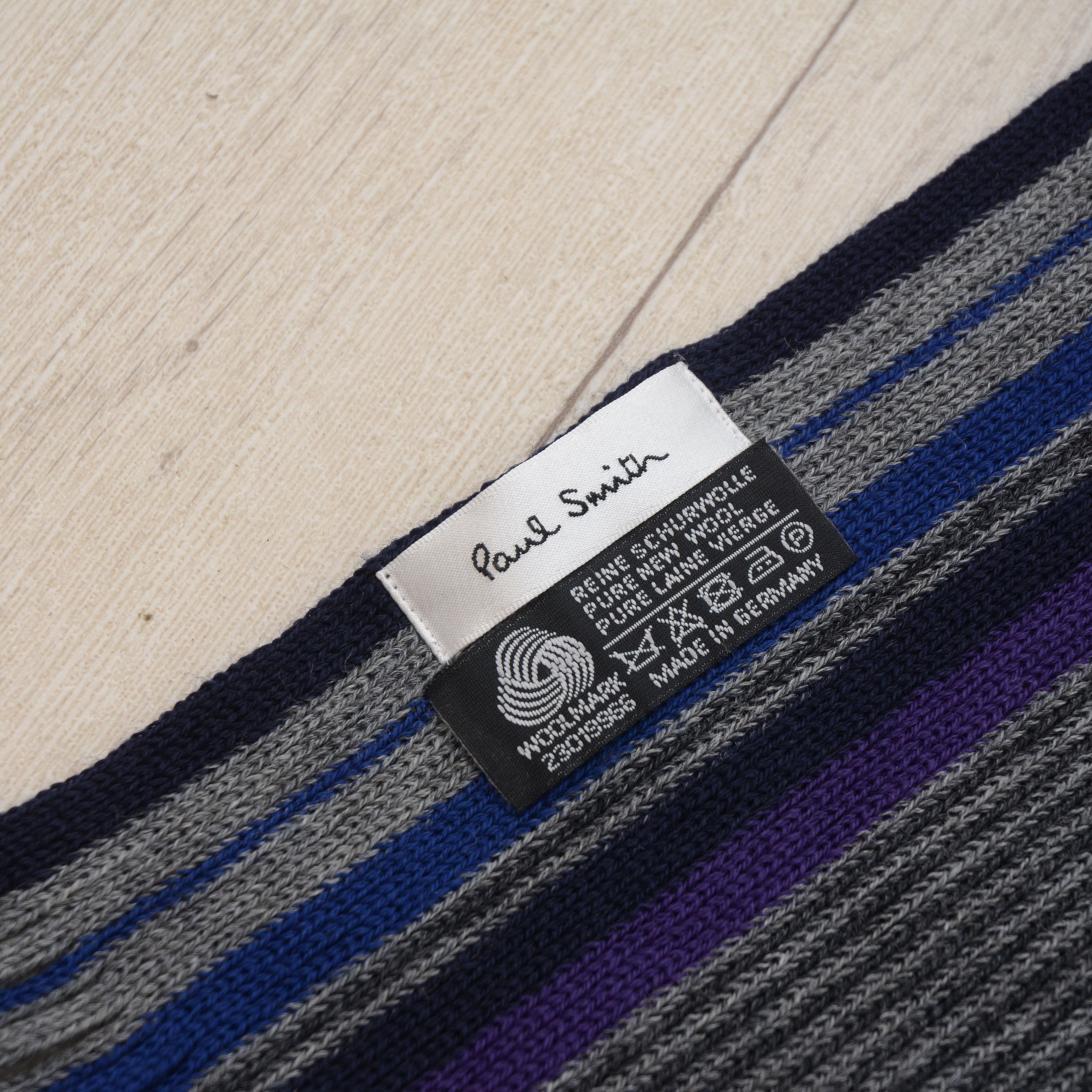 Paul Smith Paul Smith Grey Tonal Stripe Scarf 100% Wool Old Money UK Size ONE SIZE - 7 Thumbnail