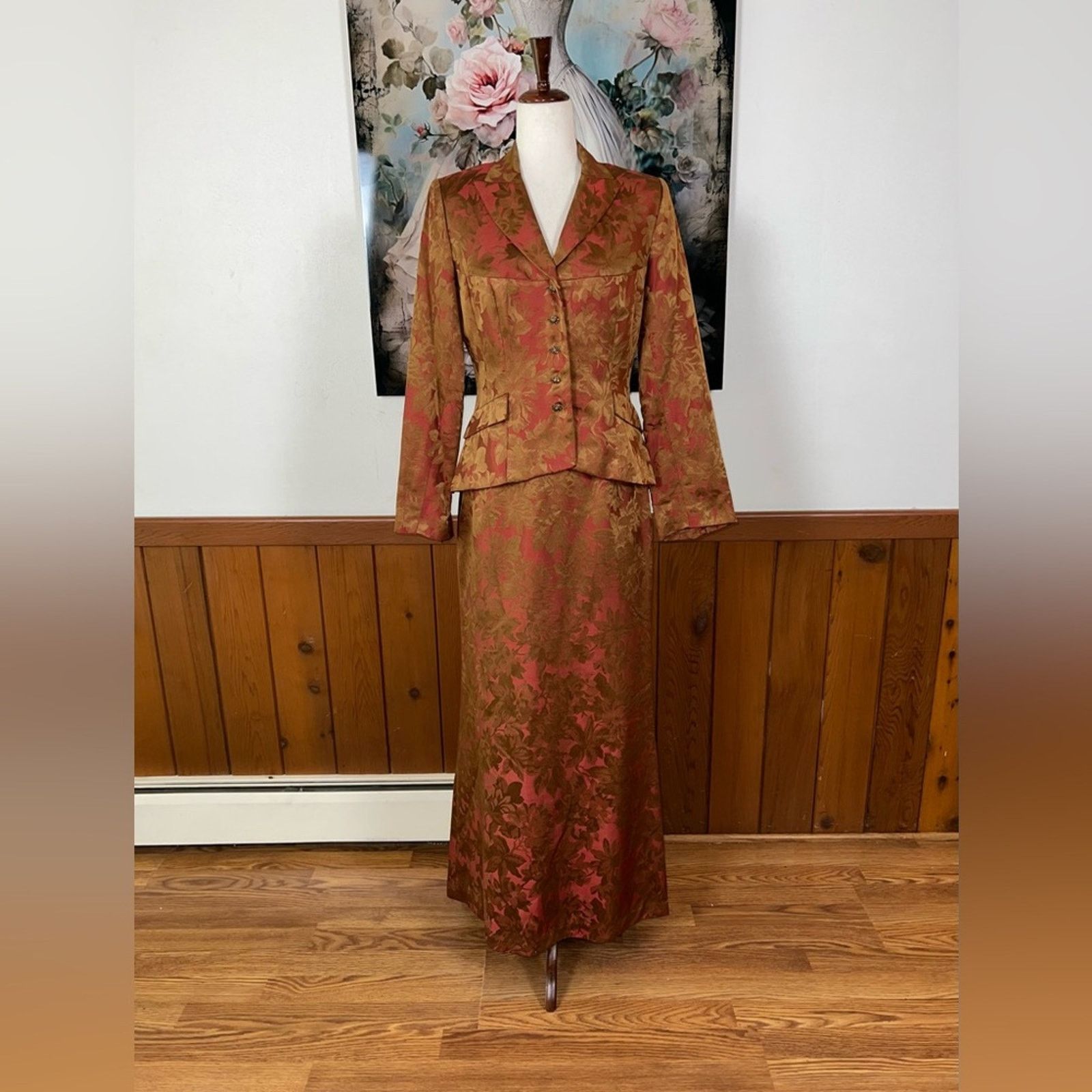 Other Vintage Kay Unger Silk Floral Mother of the Bride Gown! Size M / US 6-8 / IT 42-44 - 2 Thumbnail