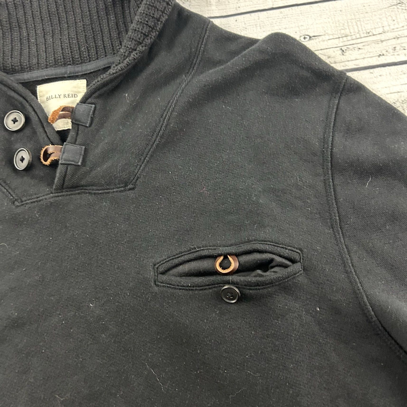 Billy Reid Billy Reid Cowl Neck Pullover Sweater Men's XXL Black Size US XXL / EU 58 / 5 - 2 Thumbnail