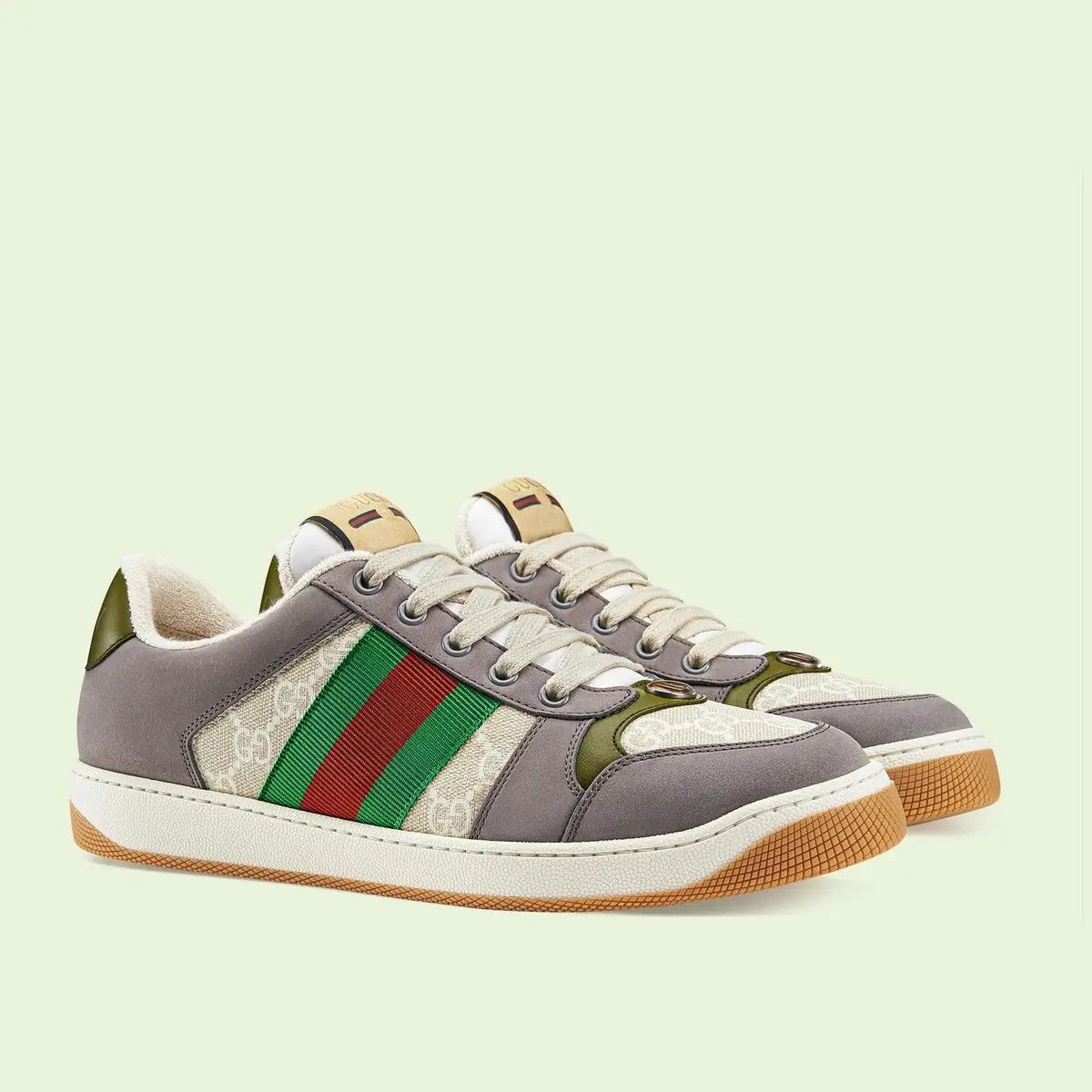 Gucci o1s1wg111025 Screener Sneakers With Web in Multicolor Size US 11.5 / EU 44-45 - 2 Thumbnail