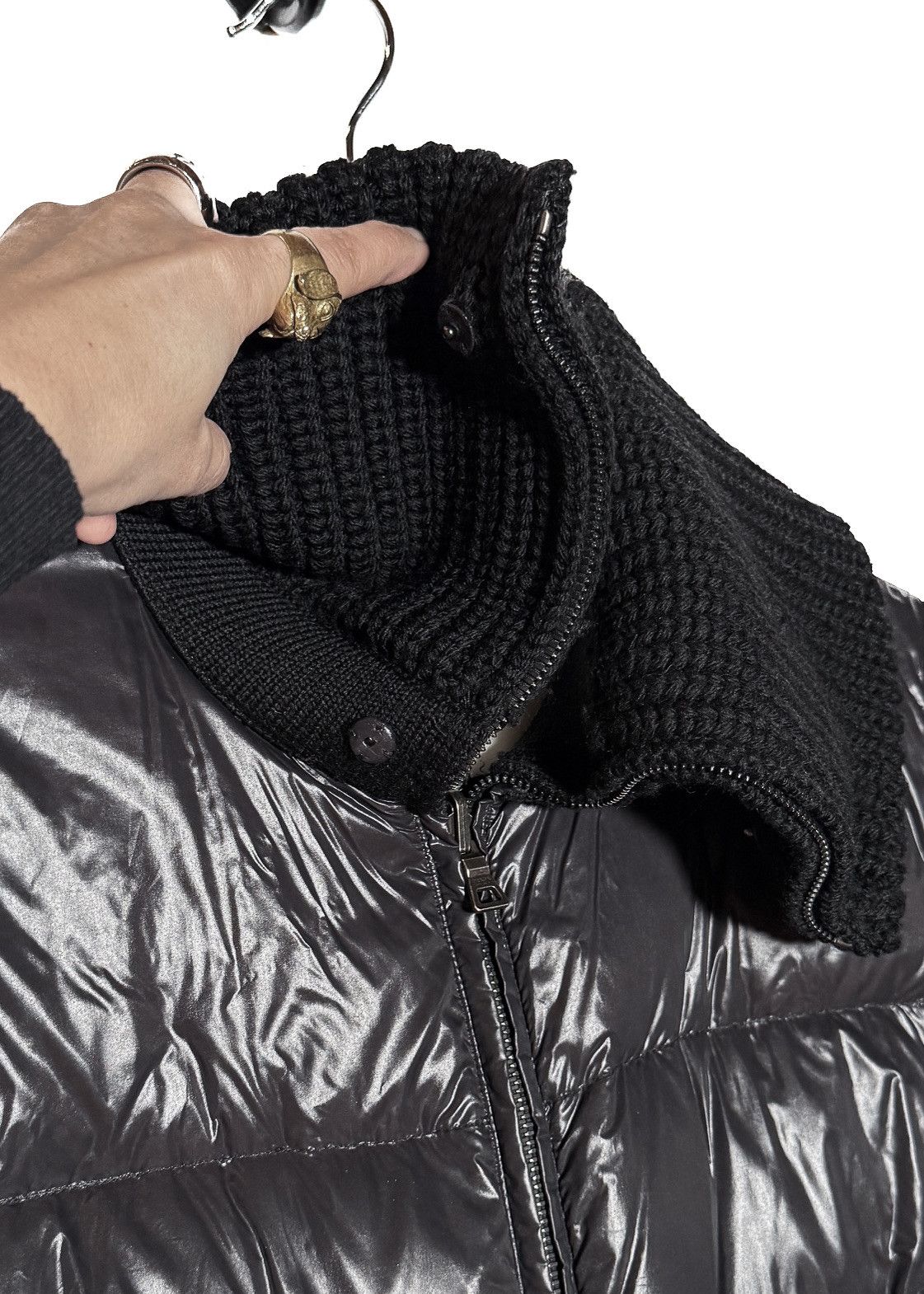 Prada Prada Linea Rossa Black Down Wool Collar Puffer Coat Size M / US 6-8 / IT 42-44 - 3 Thumbnail