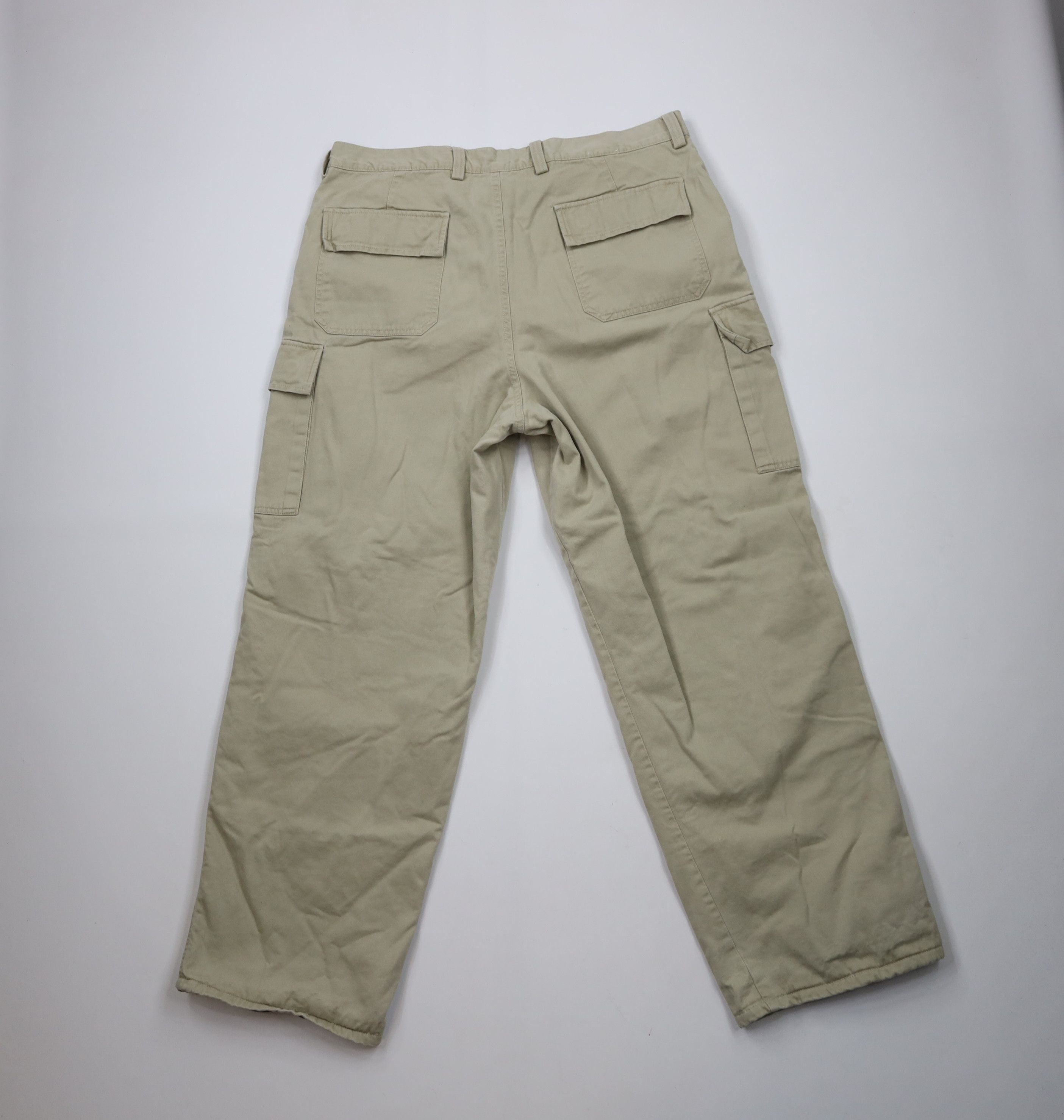 Gap × Vintage Vintage 90s Y2K Gap Fleece Lined Wide Leg Cargo Pants Beige Size US 40 / EU 56 - 9 Thumbnail