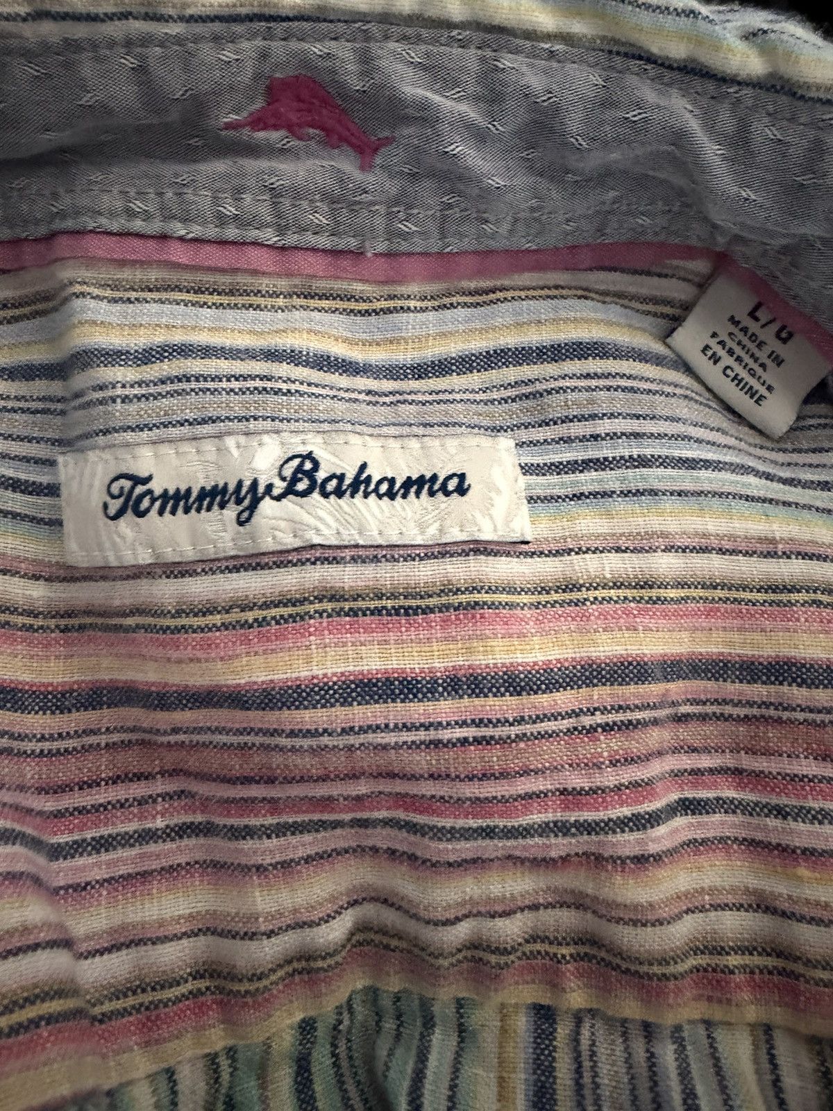 Tommy Bahama Tommy Bahama 100% Linen Striped Button Down Shirt Size Large Size US L / EU 52-54 / 3 - 3 Thumbnail