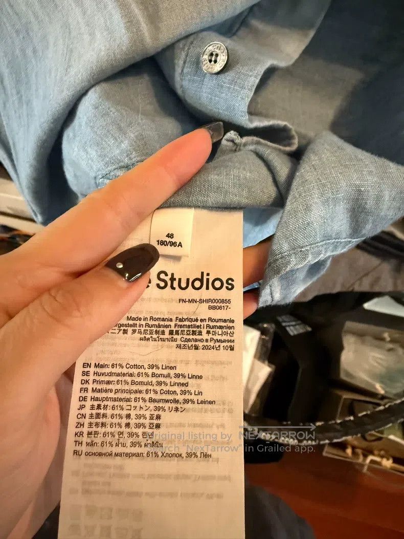 Acne Studios Acne Studios Washed Denim Back Logo Short Sleeve Size XL / US 12-14 / IT 48-50 - 5 Thumbnail