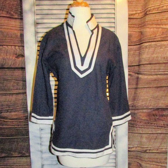 Other Sherry Taylor Sm Nautical Linen Blend Blouse Size S / US 4 / IT 40 - 10 Thumbnail