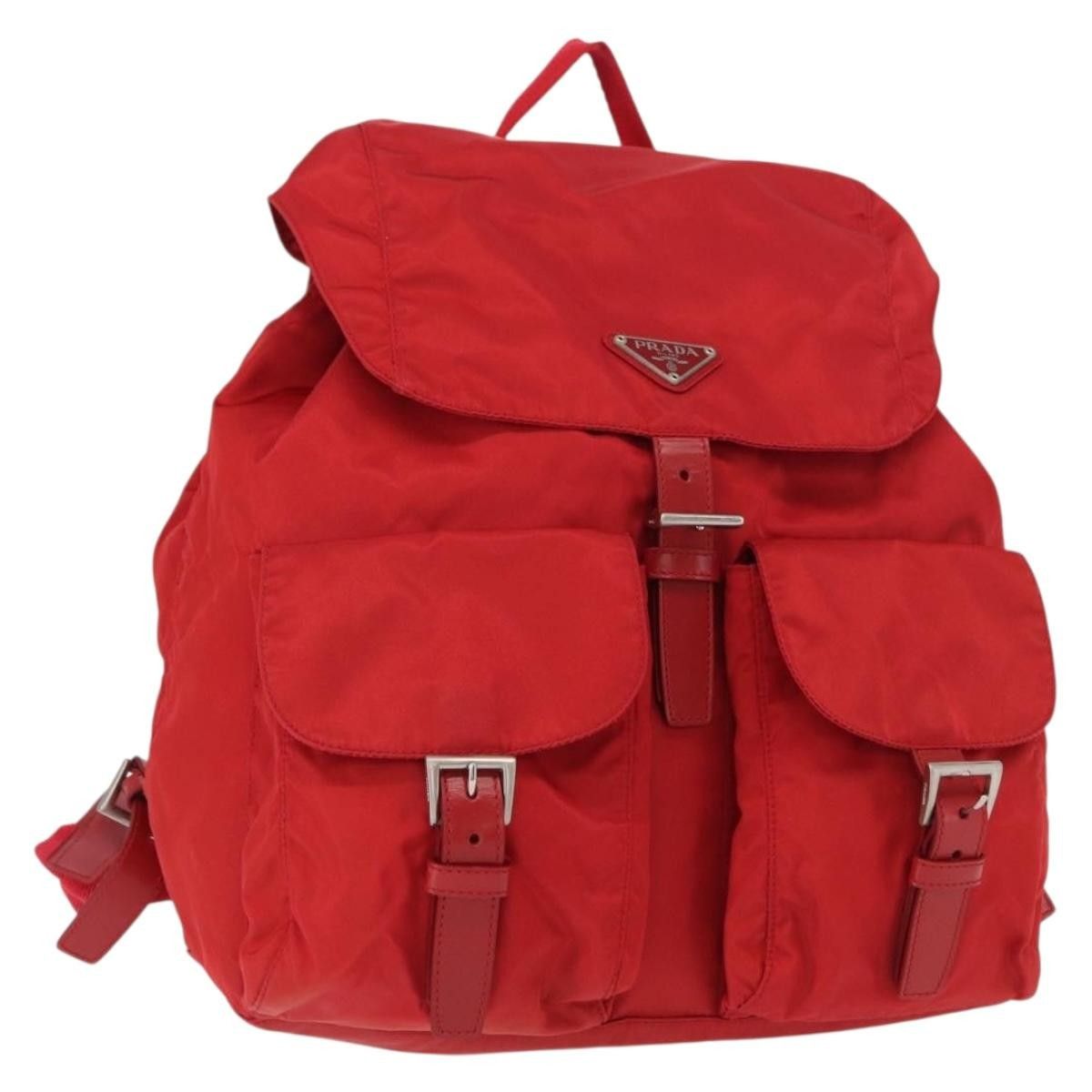 Prada Prada Double Front Pocket Backpack Tessuto Size ONE SIZE - 1 Thumbnail