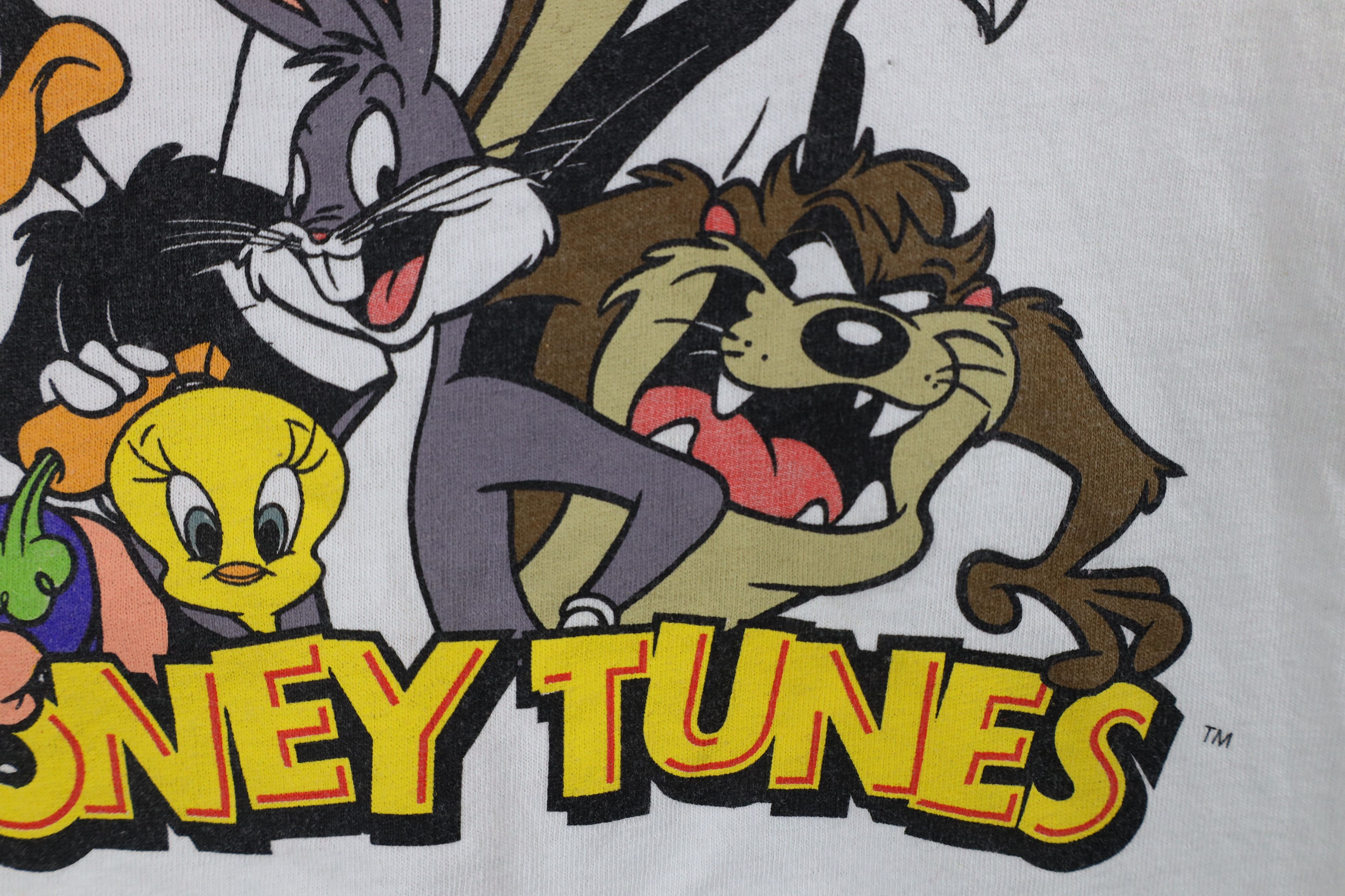 Vintage Vintage 90s Looney Tunes Out Short Sleeve T-Shirt White Size US XL / EU 56 / 4 - 7 Thumbnail