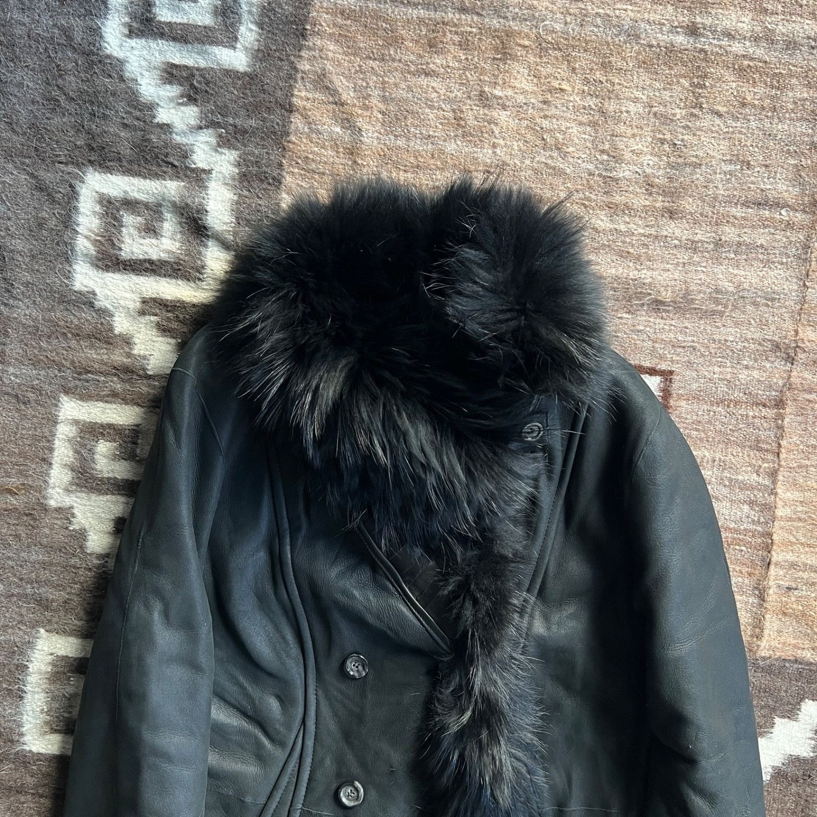 Leather Marc Cain Leather Shearling Fur Collar Coat 9777AC Size M / US 6-8 / IT 42-44 - 7 Thumbnail