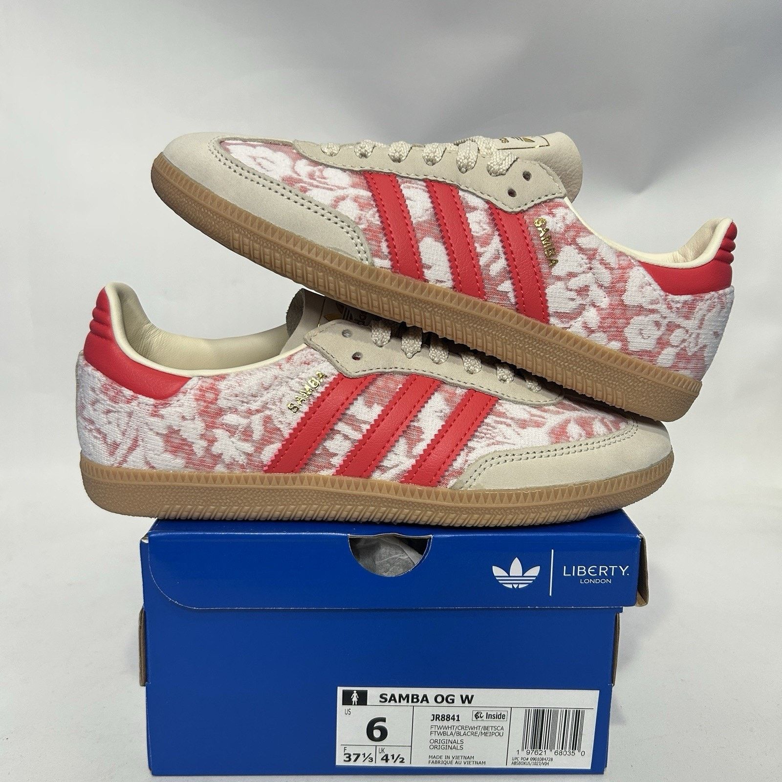 Adidas Adidas Samba OG X Liberty London - “Better Scarlet” JR8841 Size US 6 / IT 36 - 1 Thumbnail