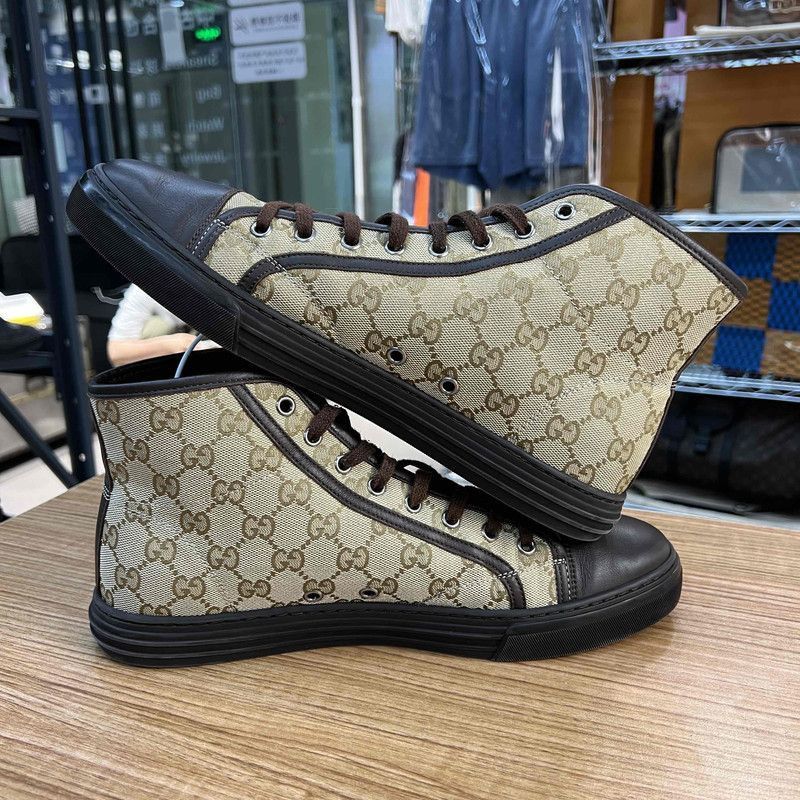 Gucci Gucci Brown High-Top Lace-Up Fashion Sneakers - Size US 9.5 / EU 42-43 - 8 Thumbnail