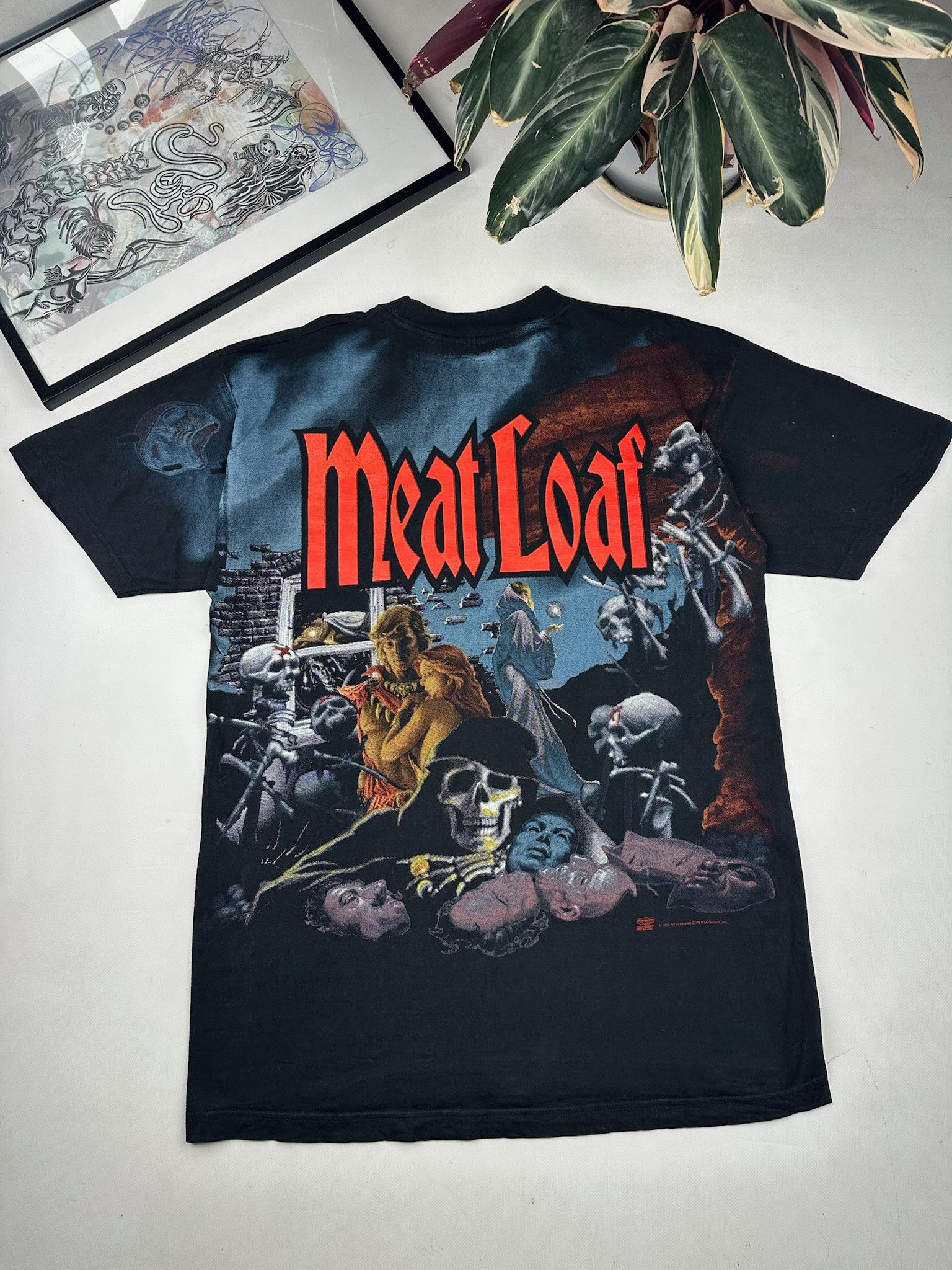 Band Tees Vintage Meat Loaf T-Shirt Metal 90s AOP Size US XL / EU 56 / 4 - 6 Thumbnail