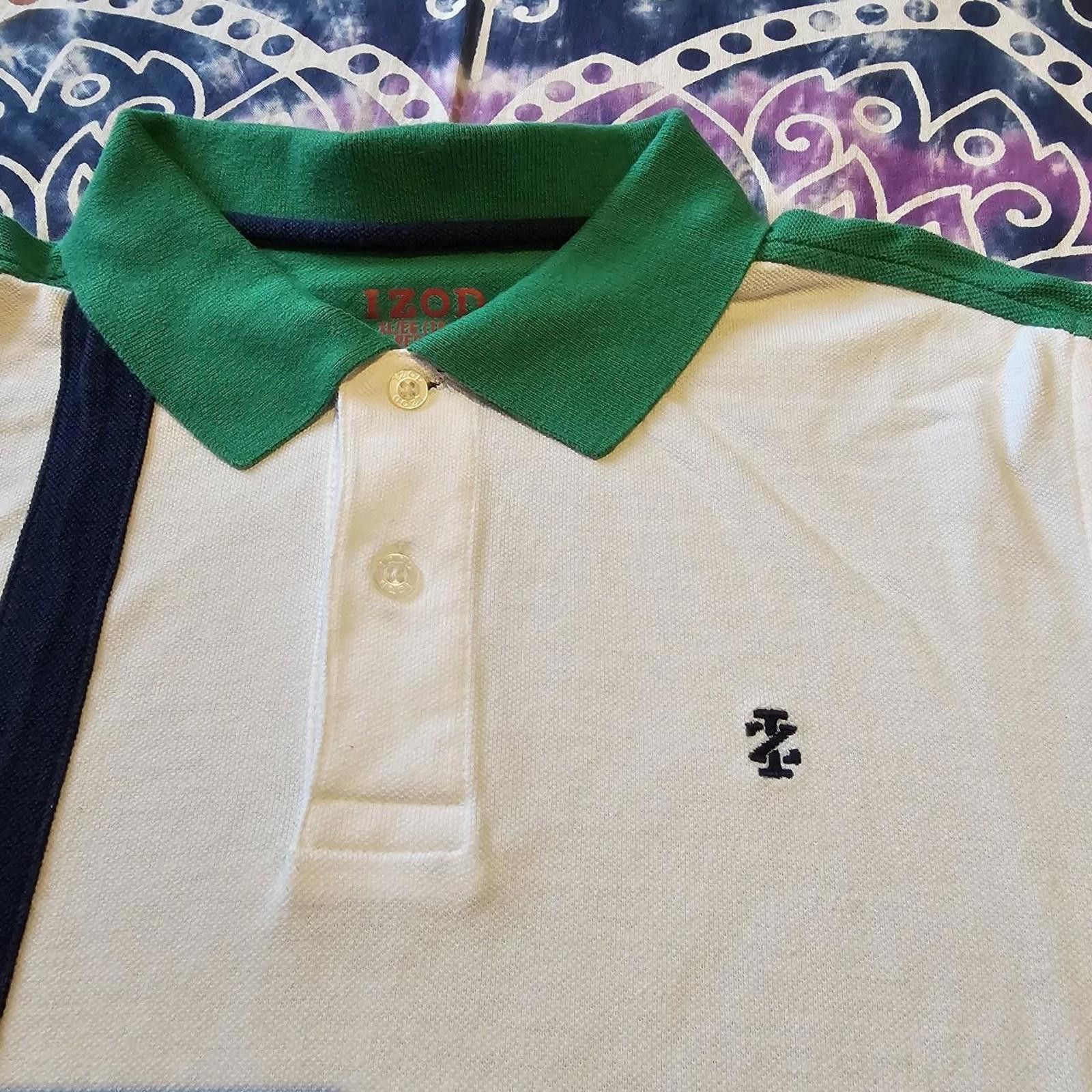 Izod Izod Kid's White and Green XL Polo-shirt Size US XL / EU 56 / 4 - 3 Thumbnail