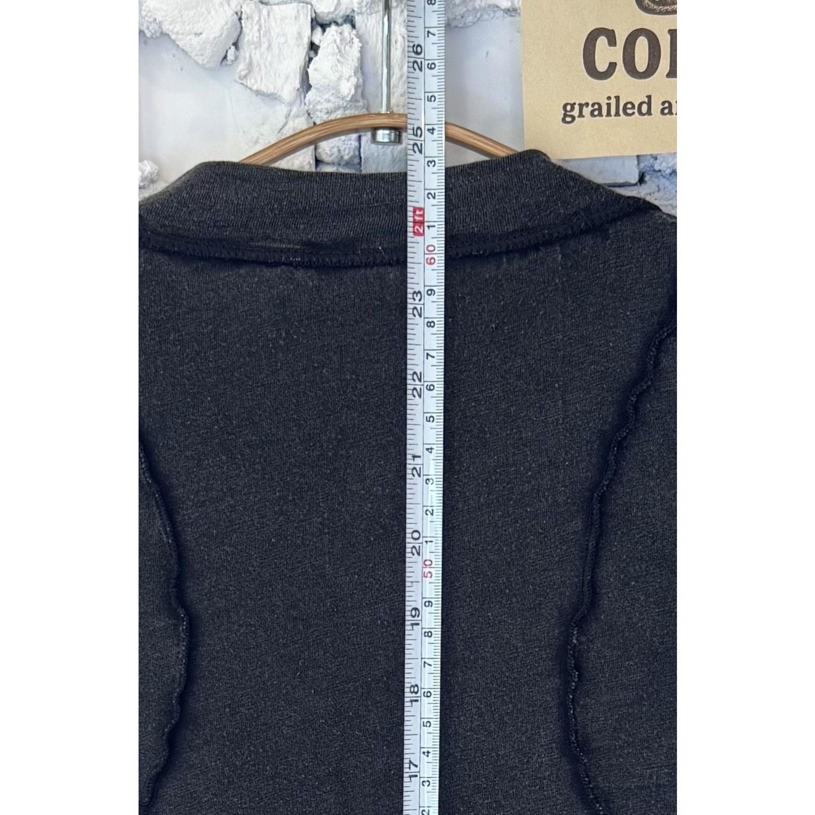 Anthropologie Pilcro Womens S Black Long Sleeve Raw Edge Detail Fitted Top Size S / US 4 / IT 40 - 4 Thumbnail