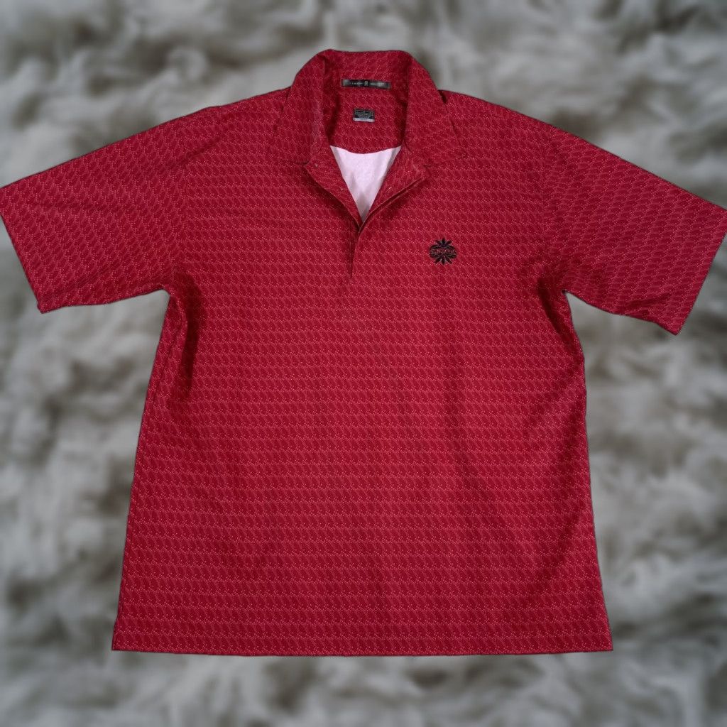 Nike VINTAGE Nike Tiger Woods Polo Shirt Mens Large Red Geometric Waikoloa Golf Dri Fit VTG Size US L / EU 52-54 / 3 - 1 Thumbnail