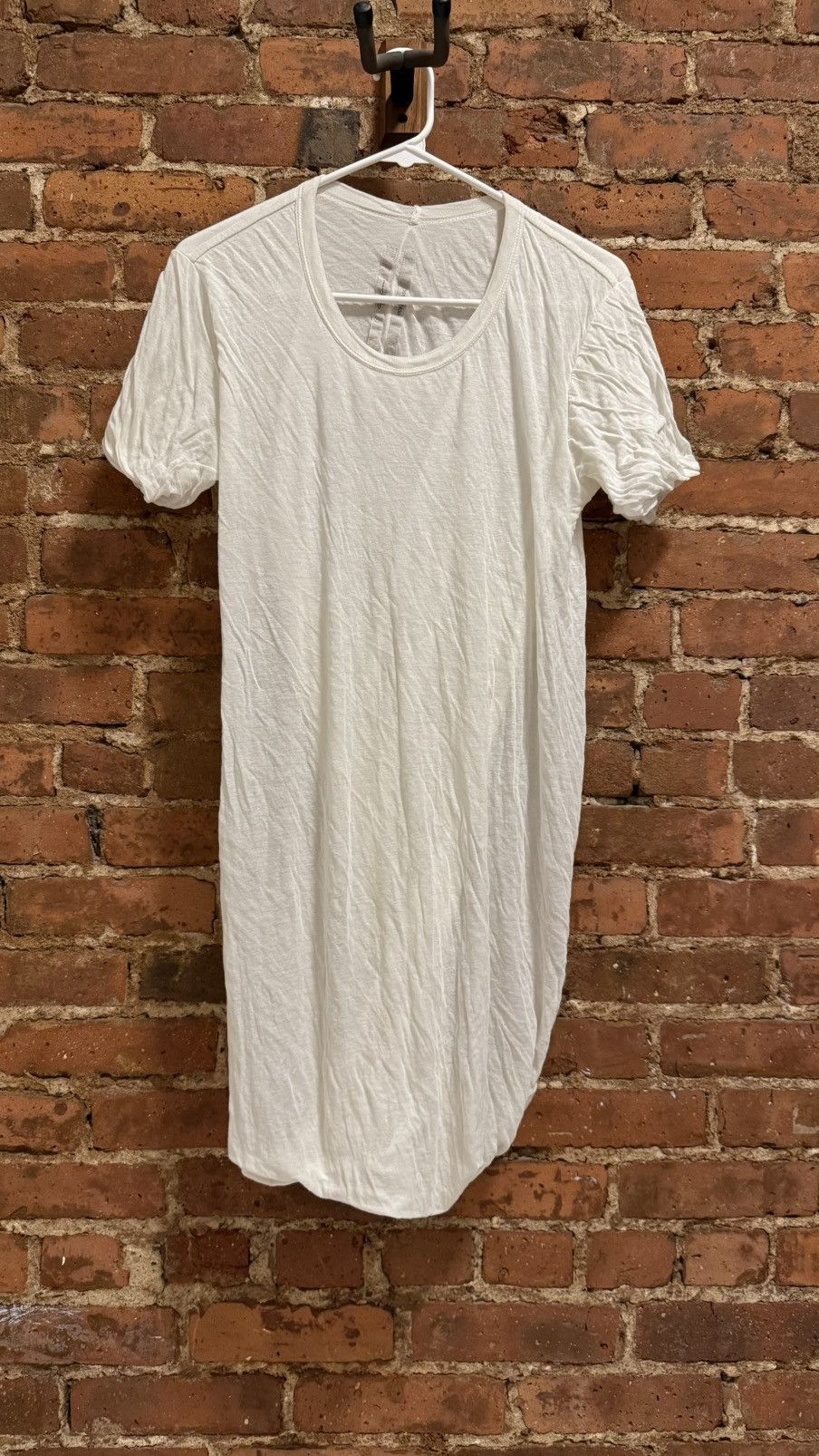 Pre-owned Rick Owens Mainline Double Layer Tee In White