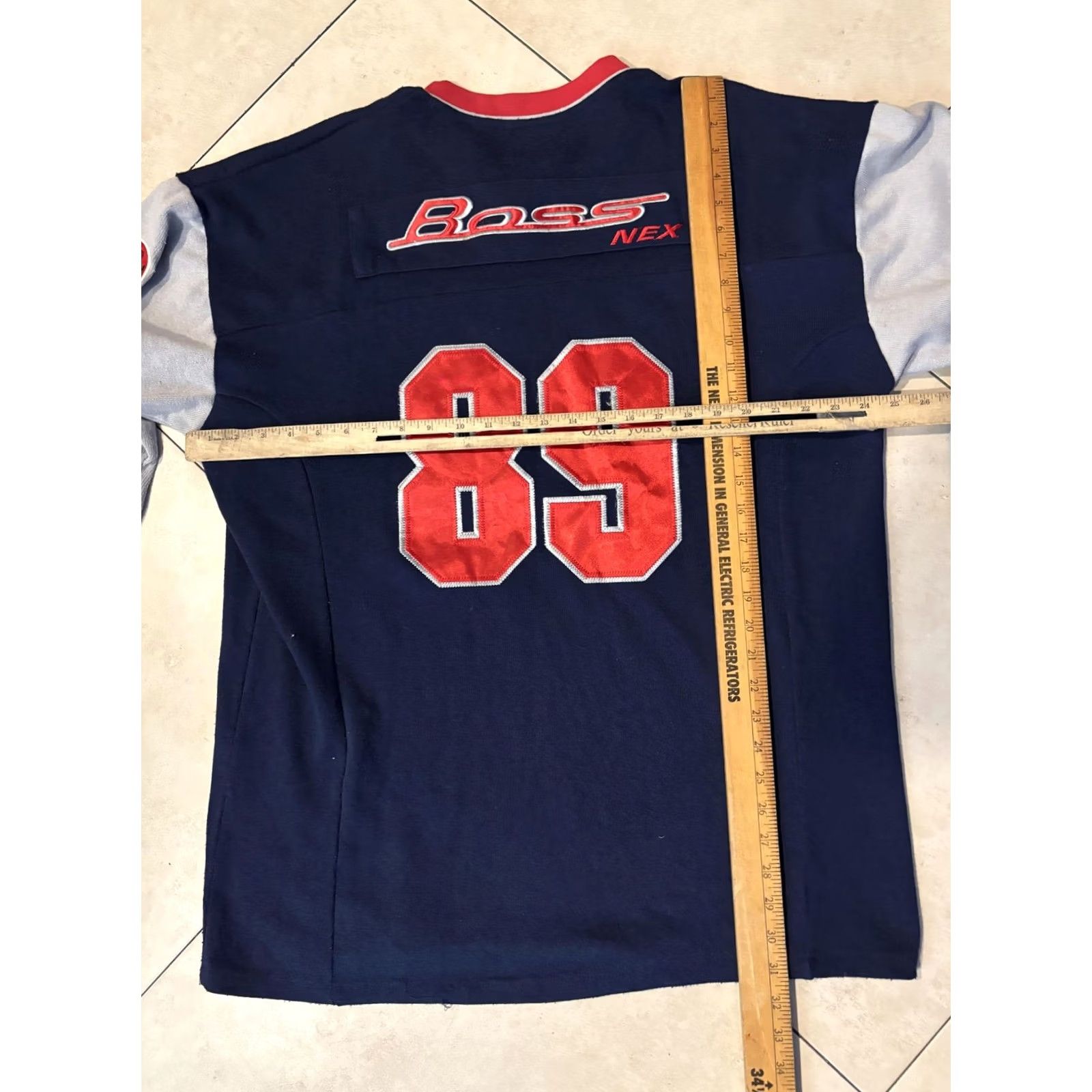 Vintage VINTAGE Boss by IG-Design Shirt Mens Large Blue 89 Jersey V-Neck Long Sleeve Size US L / EU 52-54 / 3 - 6 Thumbnail