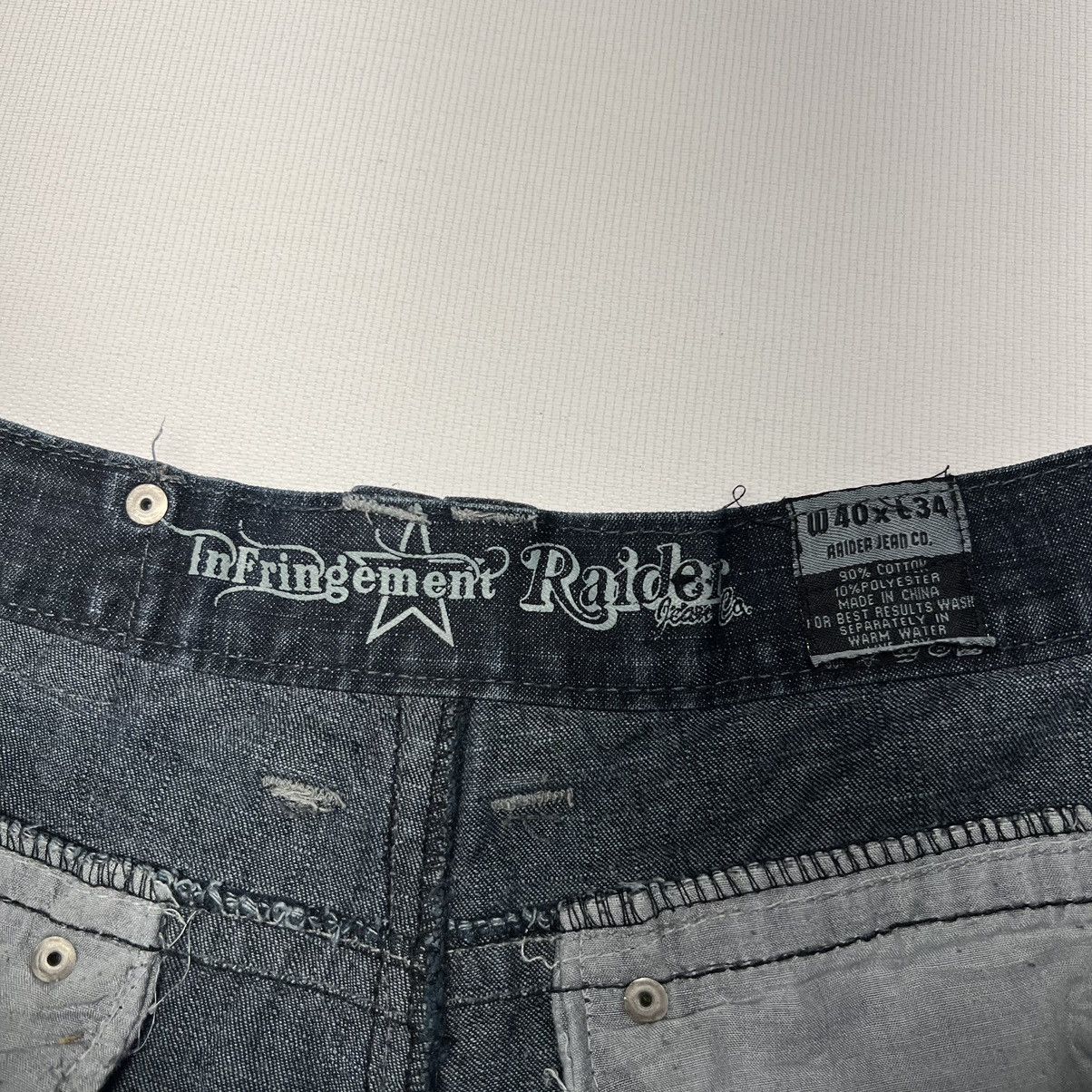 Vintage Infringement Raider Jeans Black Denim Straight Baggy Y2K Size US 40 / EU 56 - 9 Thumbnail