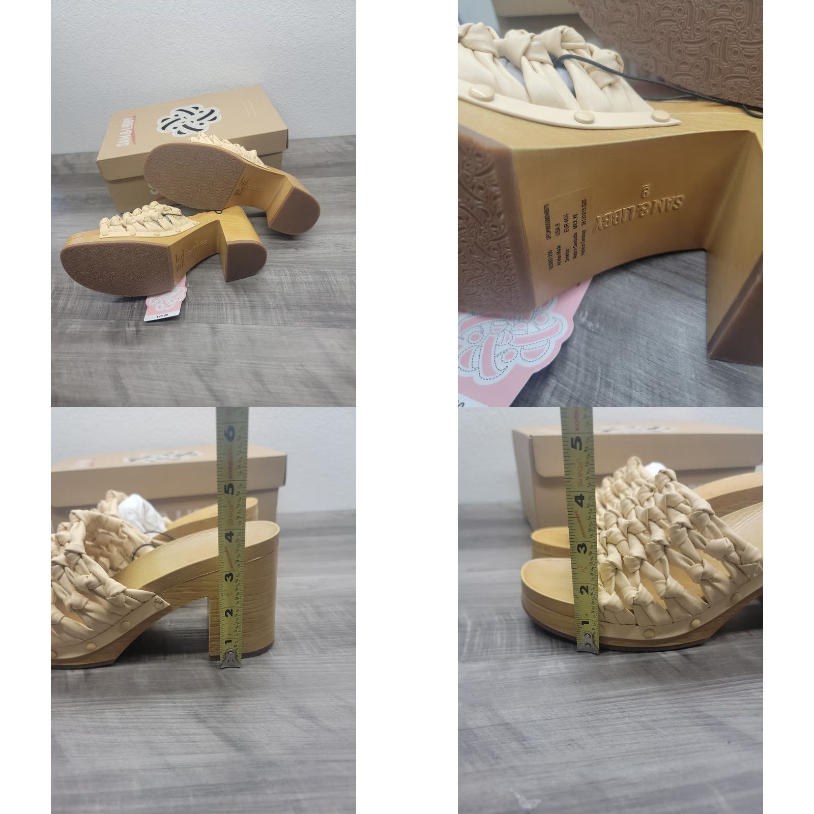 Vintage SAM & LIBBY PLATFORM Sandals Women’s Size 9 Carina Knotted Mule Eggshl Heels Size US 9 / IT 39 - 8 Thumbnail