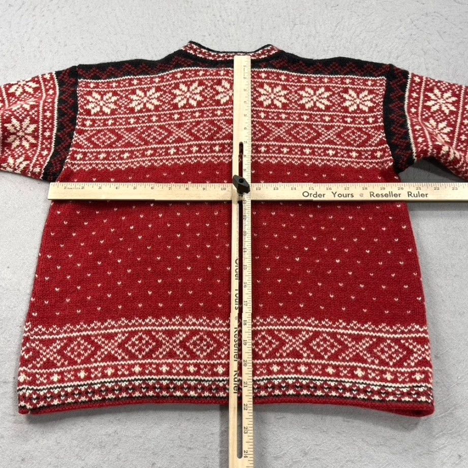 Vintage VINTAGE L.L. Bean Sweater Womens S Red Wool Fair Isle Nordic Pullover 90s Shirt Size S / US 4 / IT 40 - 7 Thumbnail