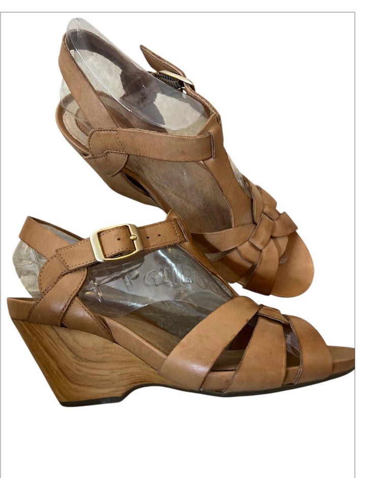 Clarks Clarks Artisan Wedge Sandals Size 6.5 Tan Brown Leather Size US 6.5 / IT 36.5 - 2 Thumbnail